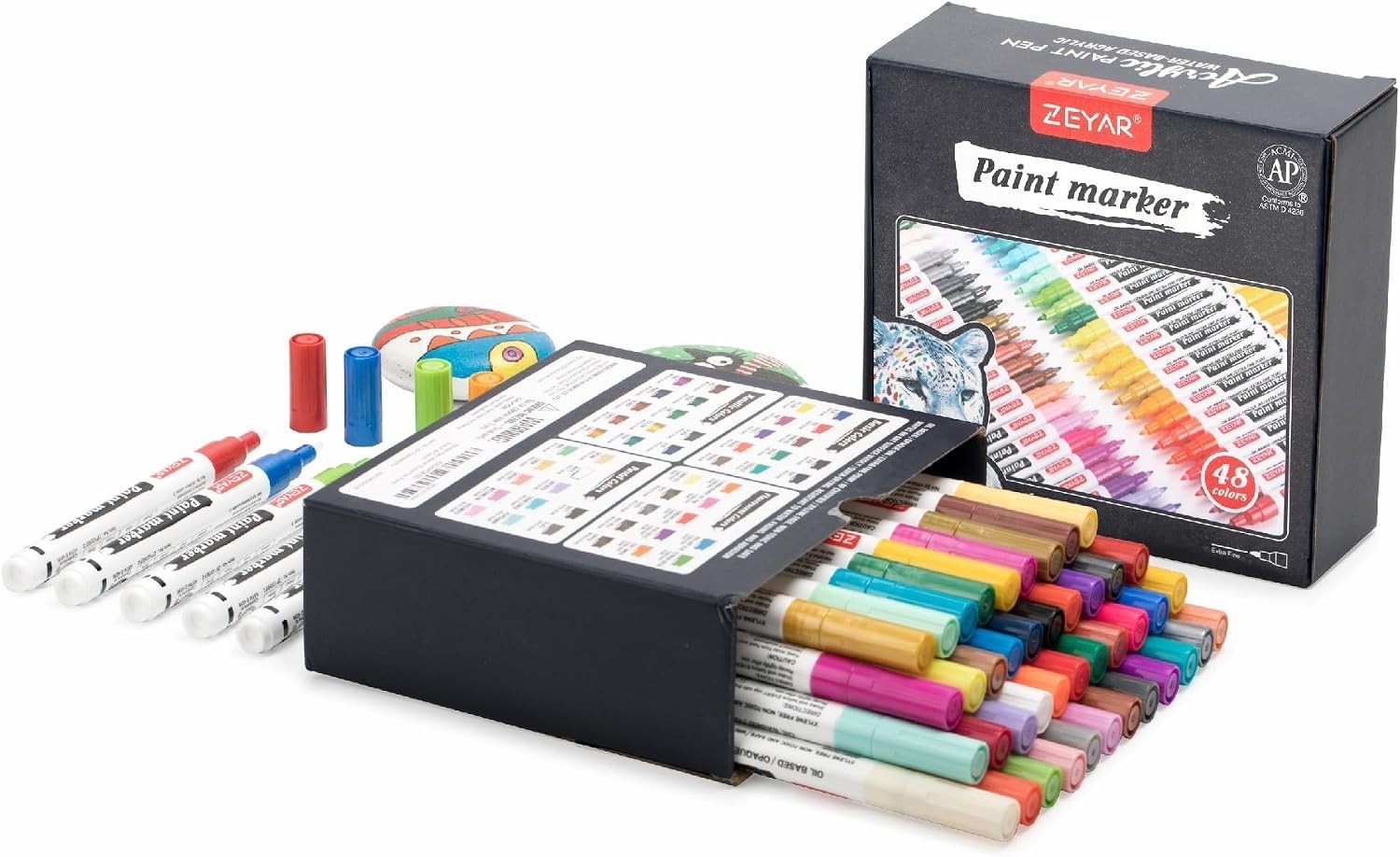 Assorted Colors Paint Markers, Extra Fine Point, 48 Pack