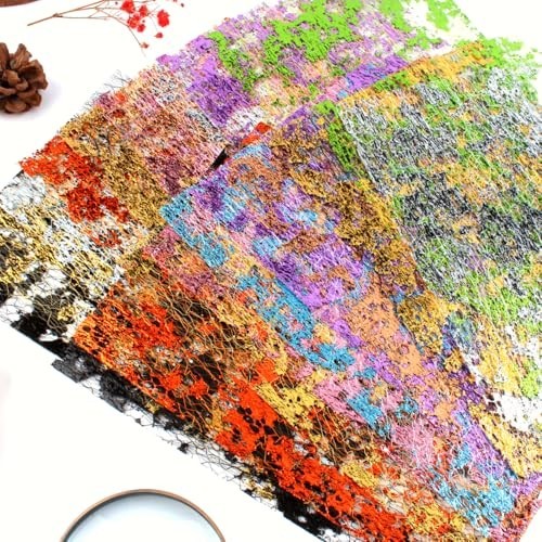 Foil Textured Fabric Art Paper A5 20 Sheets Sparkle Metallic Lace for Junk