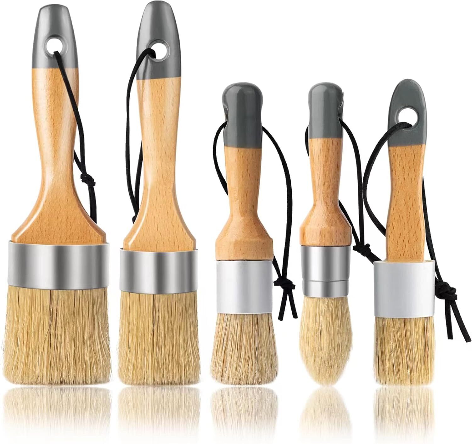Chalk Paint Brush, Wax Paint Brush Set of 5, Wax Brushes and Chalk Paint for …