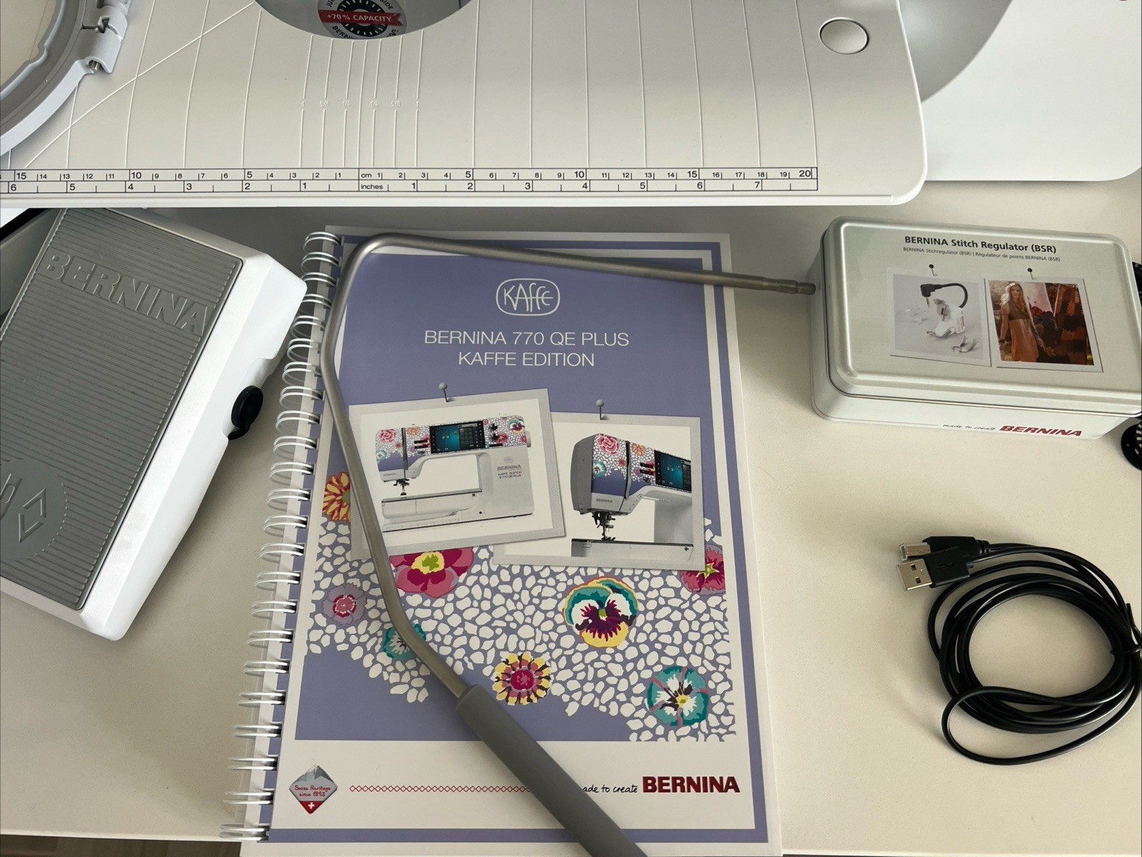 Bernina 770QE Plus Kaffe Sewing, Quilting, and Embroidery Machine with SDT Unit