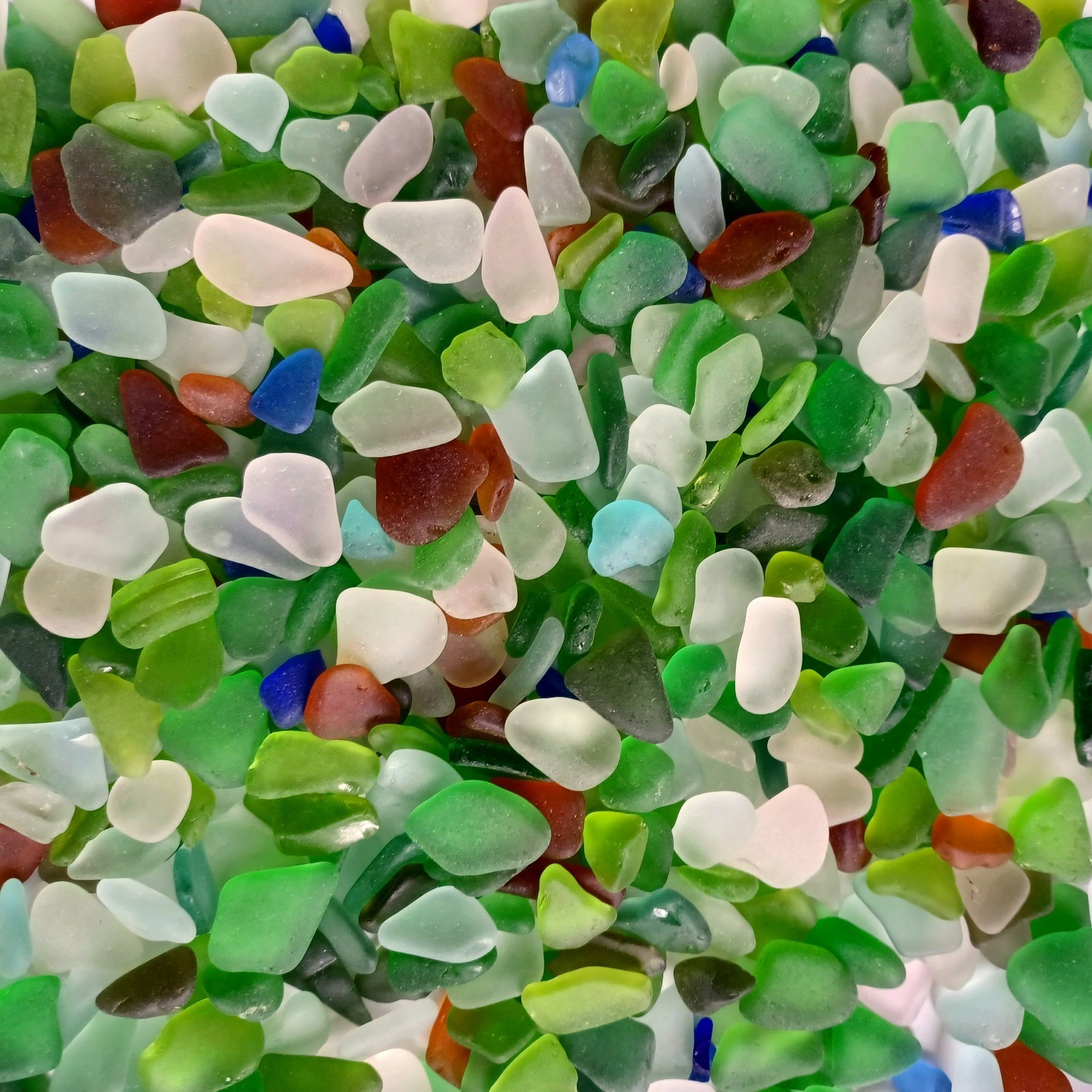 2 oz Bag of Tiny Small Sea Glass In Asst Colors As Shown, Bulk, Surf Tumbled, NY