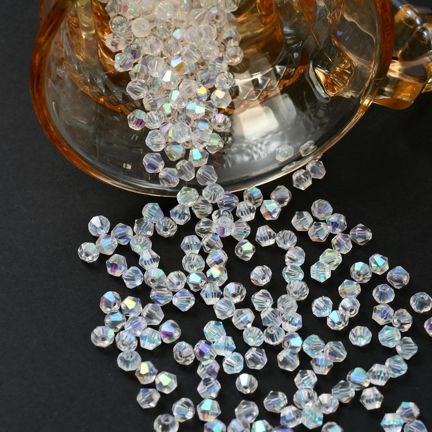 1000pcs 4 mm Bicone Crystal Beads Faceted Crystal Glass Beads Bulk for Jewelry
