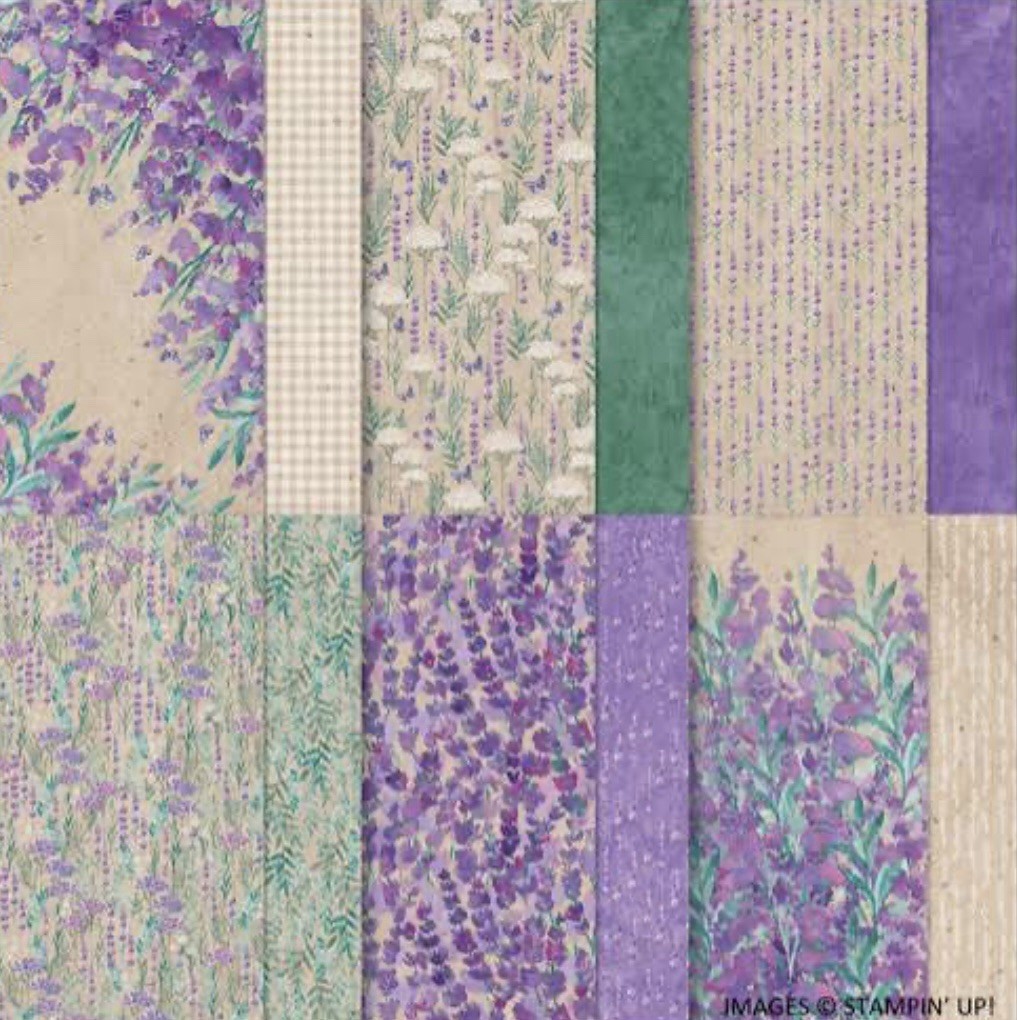 PERENNIAL LAVENDER Designer Series Paper DSP Stampin Up 12×12 Full Pack 2605