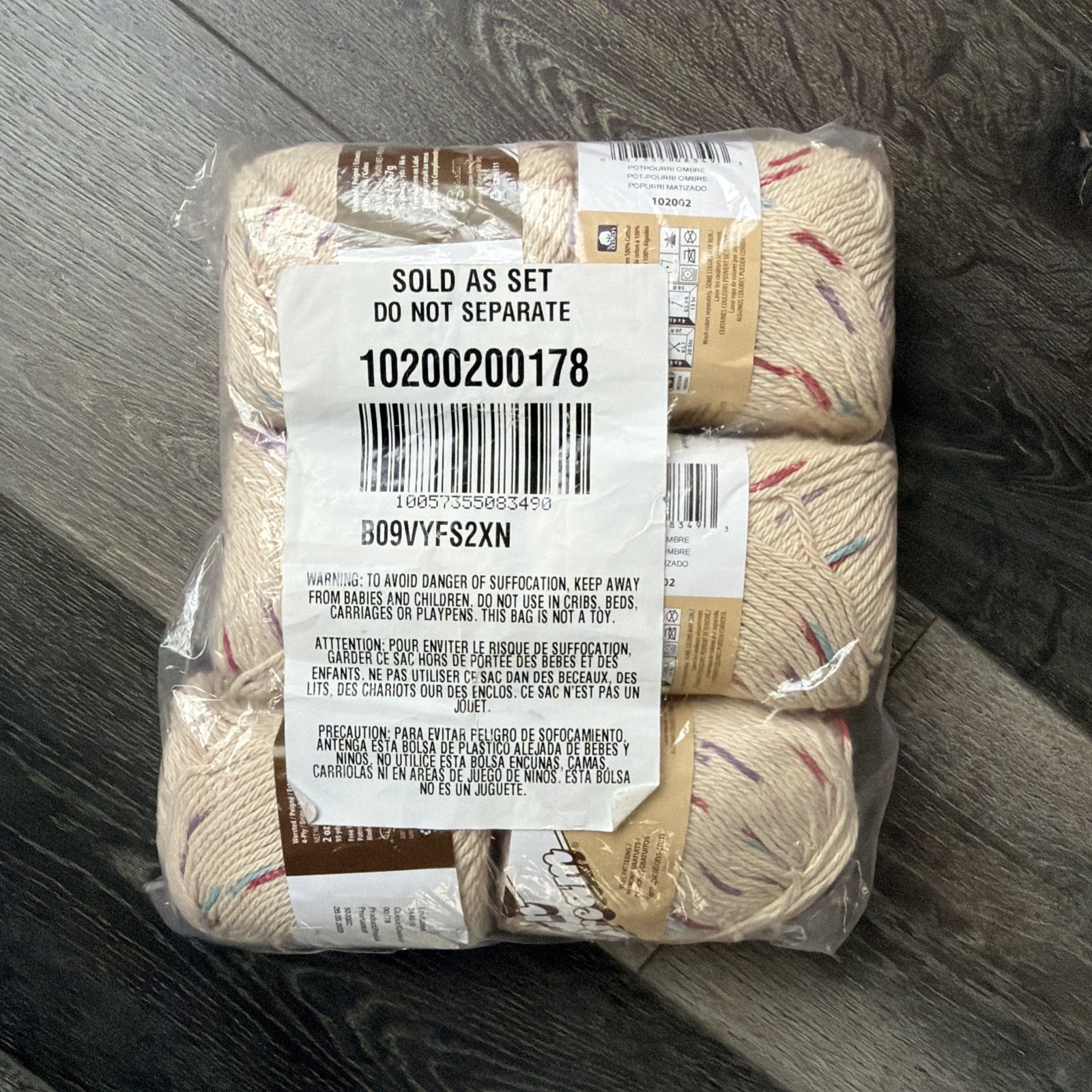 Lily Sugar ‘n Cream Yarn Potpourri Ombre Skein Cotton 2 oz each 4 Ply Lot of 6