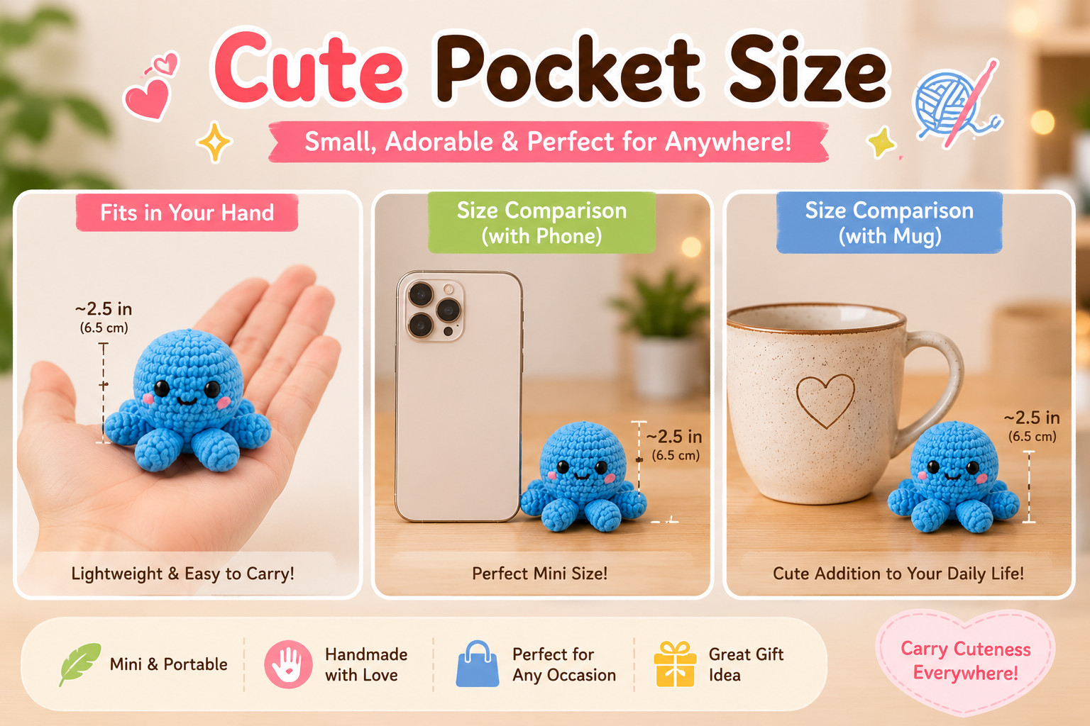 6PCS Crochet Kit for Beginners Animal Amigurumi DIY Craft Set w/ Videos