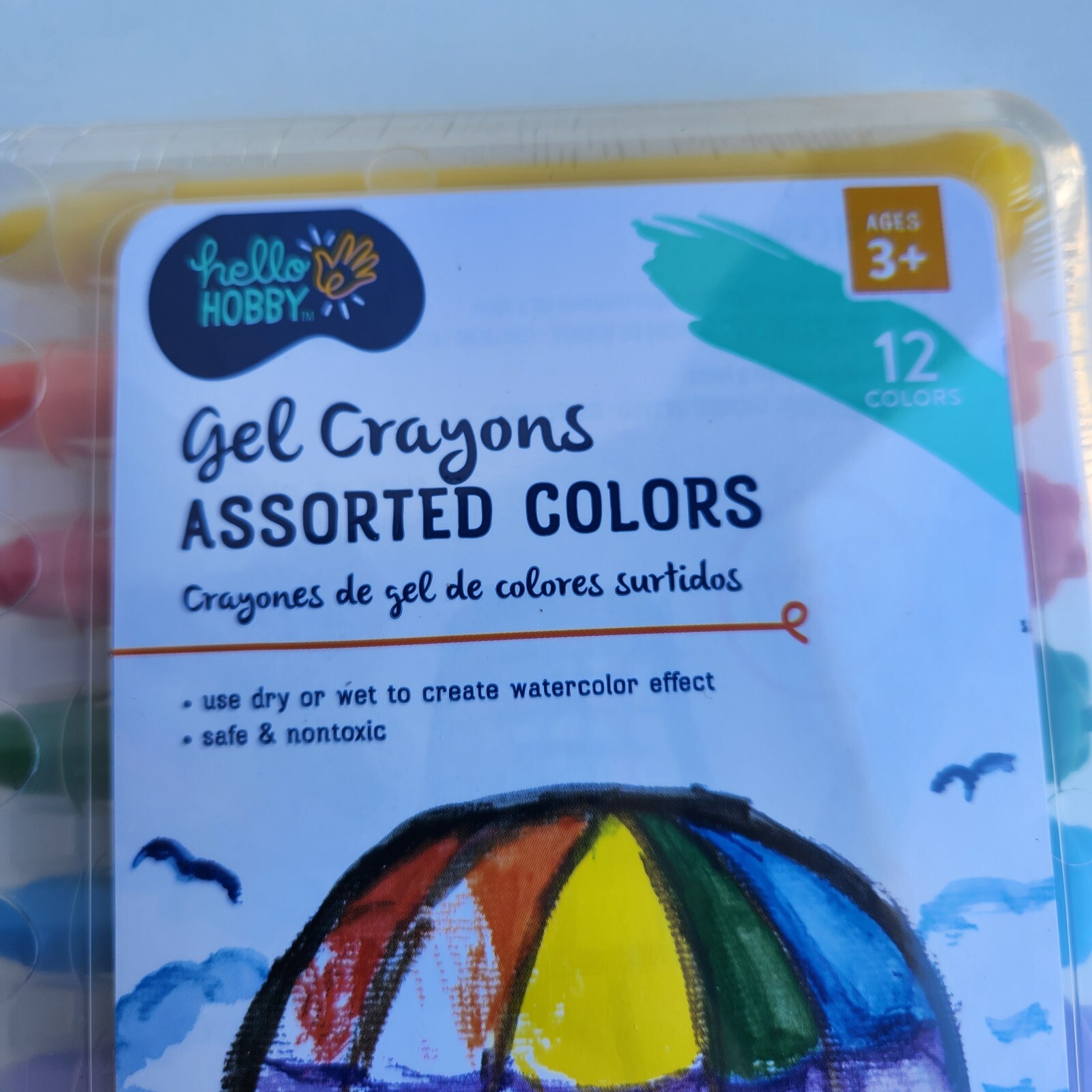 Hello Hobby 12 FRUIT SCENTED GEL CRAYONS | ASSORTED COLORS | Safe & Non-Toxic.