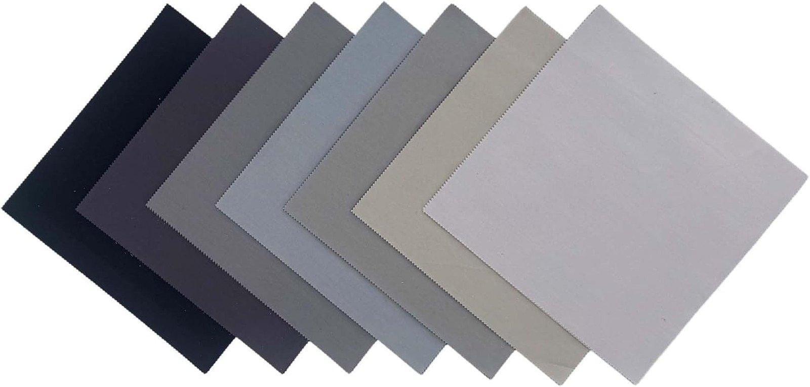Gray Solid Cotton Fabric Charm Pack 5″ X 5″ Precut Quilt Squares, 42 Pcs (7 Shad