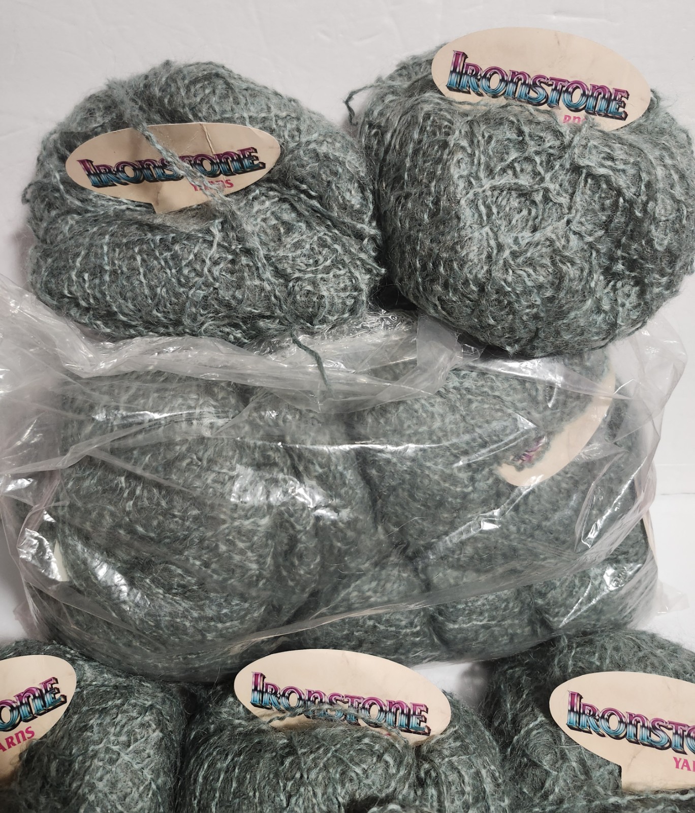 Mohair Ironstone Yarn 45% Mohair 45rylic10%Polyester 17 Skeins 50g Same Lot