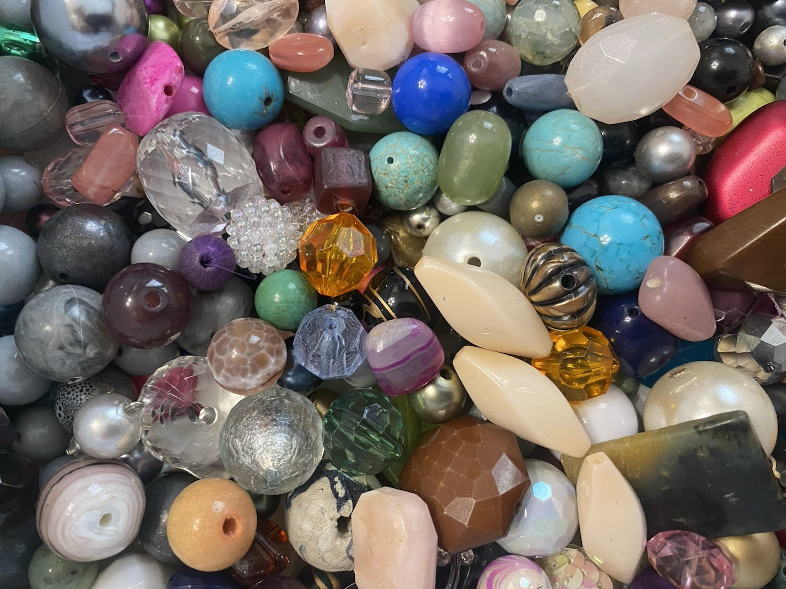 1 lb. BEAD SOUP Random Mix Loose Beads New and Upcycled 16 oz 450 g