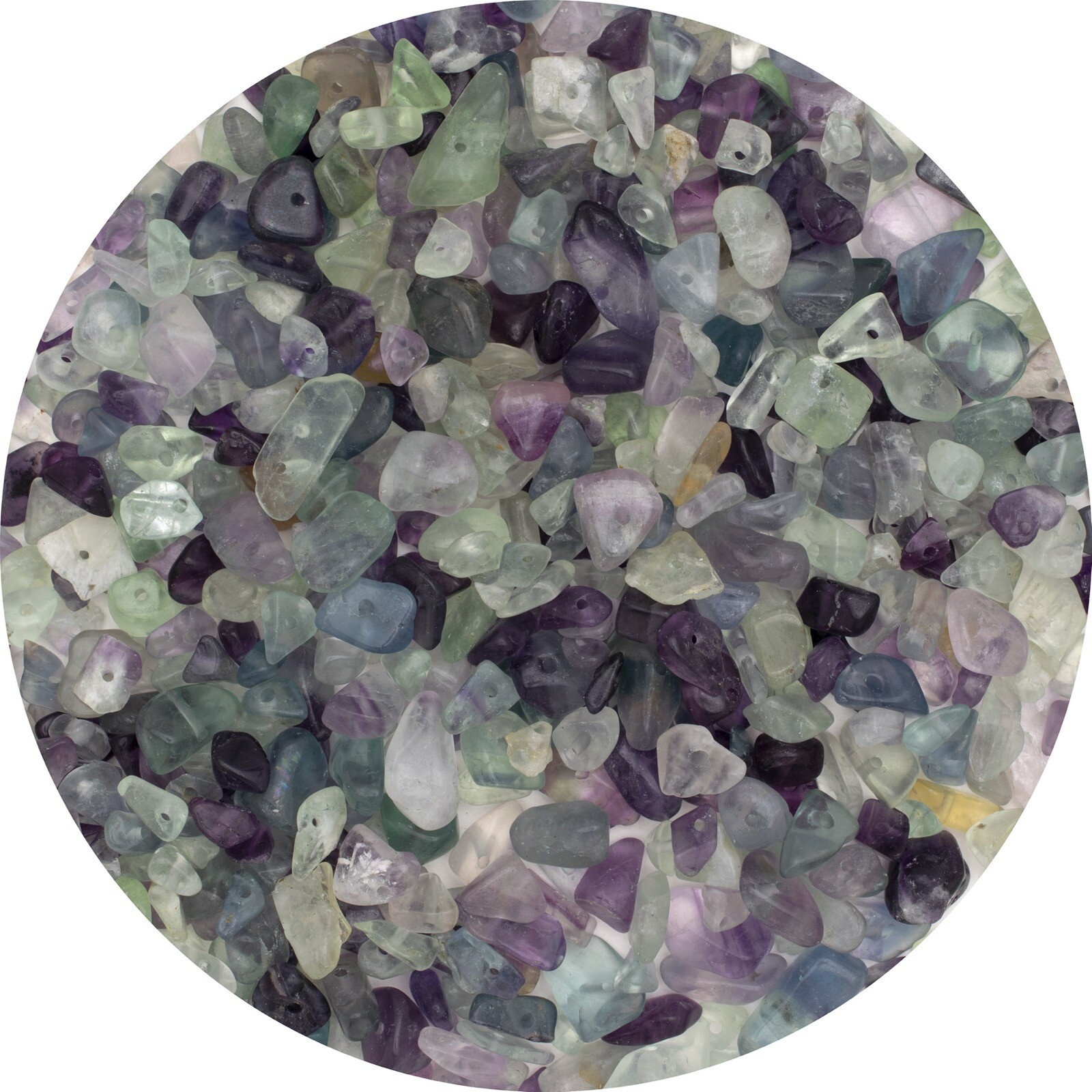 Natural Fluorite Chip Beads 32” Strand 5~8mm Crystal Jewelry Making Bulk Loose