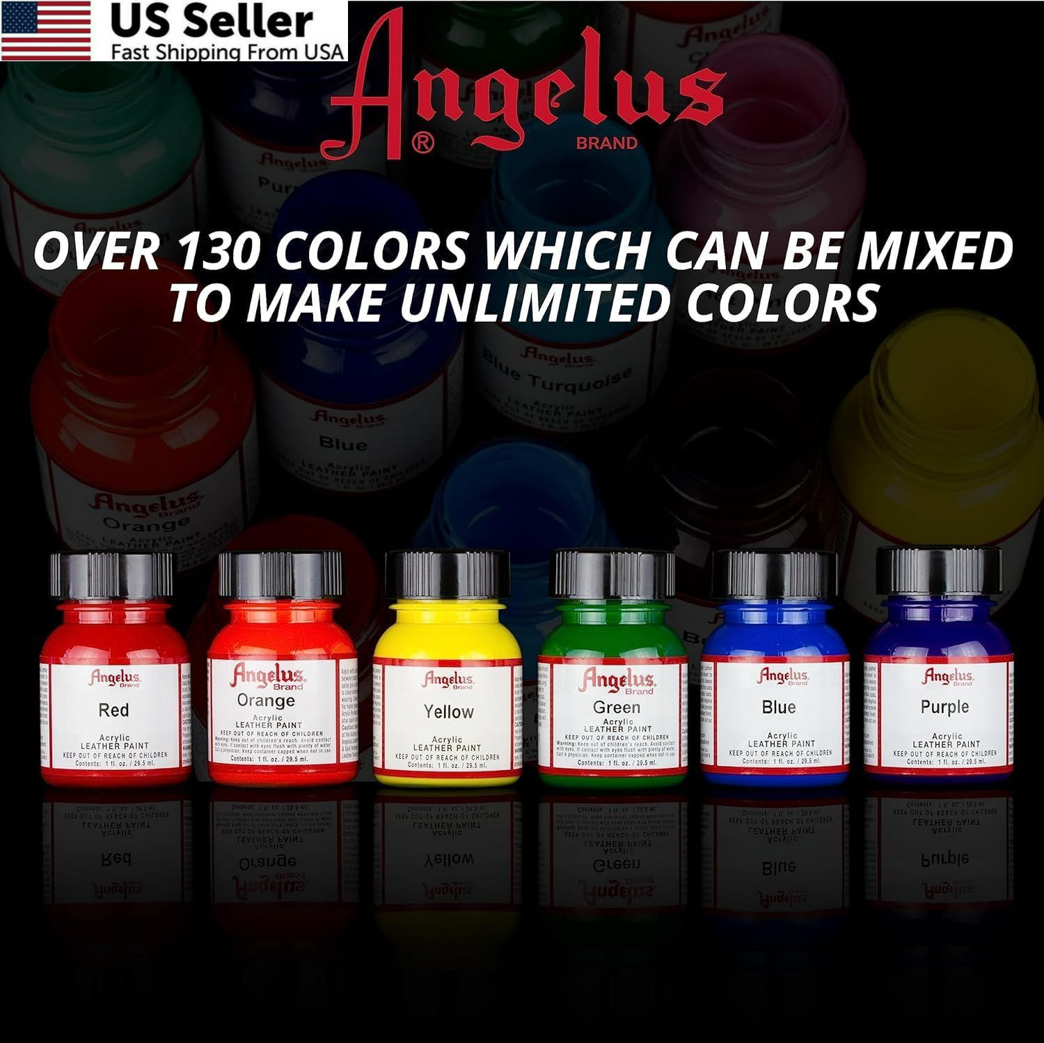 Angelus Acrylic Leather Paint for Shoes, Sneakers, 4 Fl Oz (Pack of 1), Black