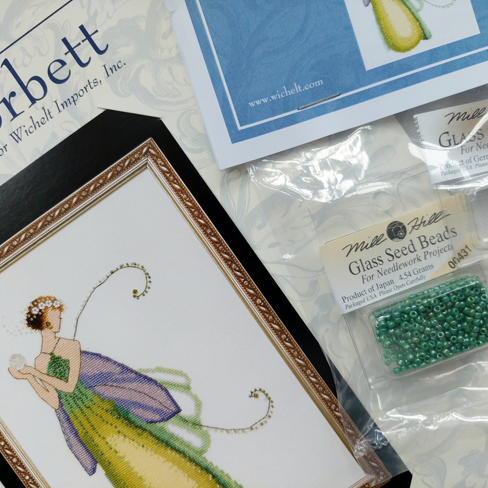 Gardenia Cross Stitch Chart Pattern and Embellishment Pack Nora Corbett NC140