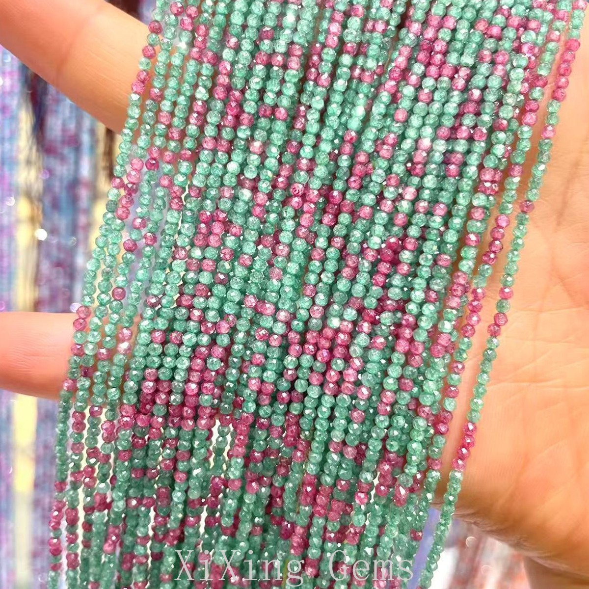 2mm Dopamine Red Green Faceted Mixed Natural Zircon Beads for Jewelry Making DIY