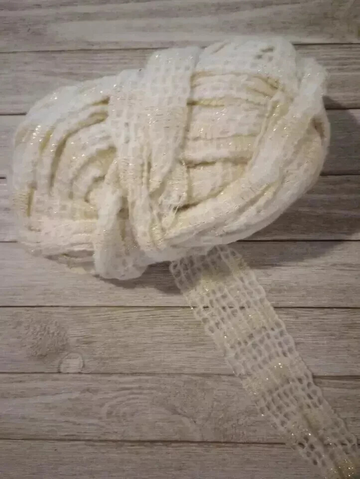yarn crochet mesh gold cream 1 skein 3.5 cream brand fabric unknown new