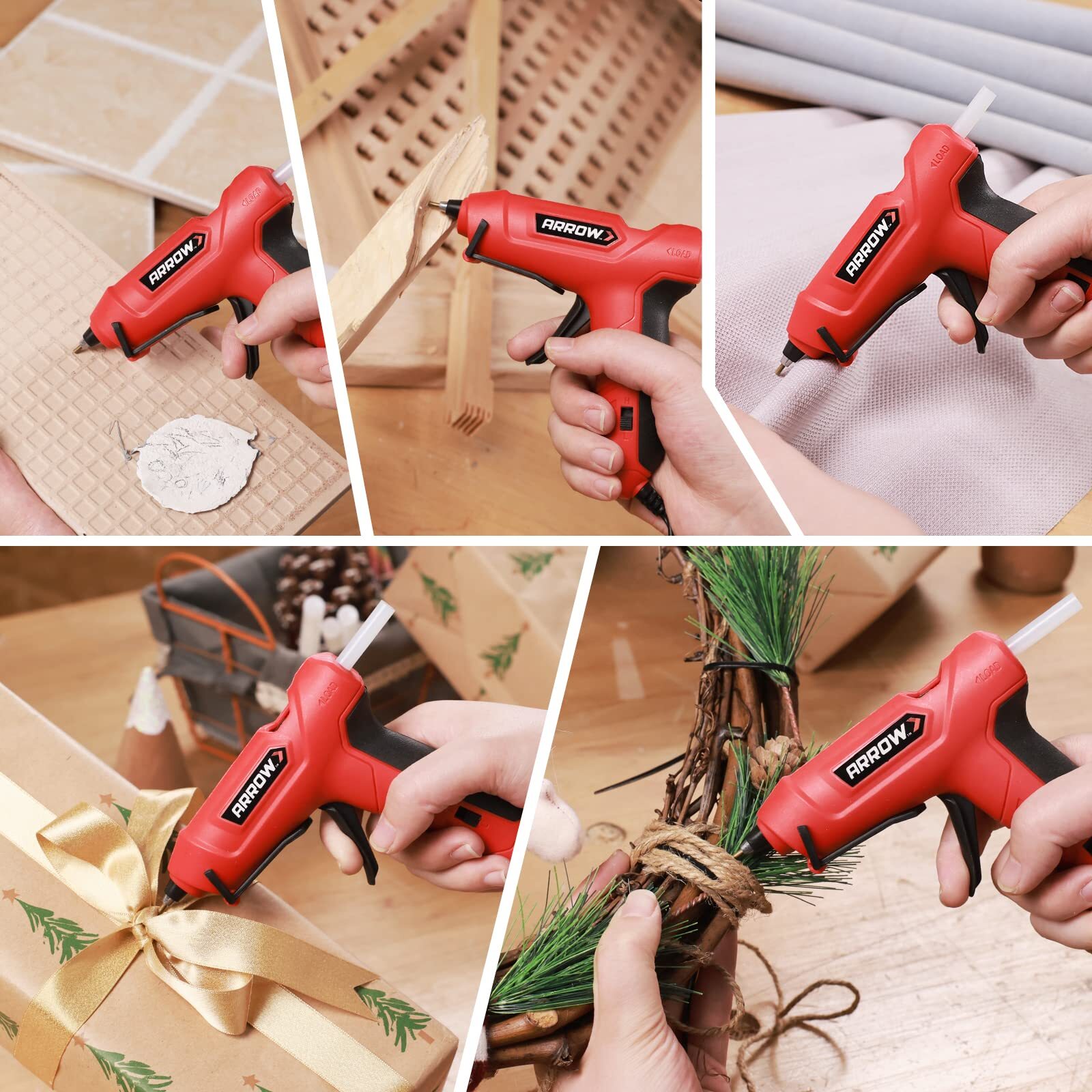 Arrow Mini Hot Glue Gun Dual Temp High/Low Glue Gun Kit 24PC Mini Glue Gun Stick