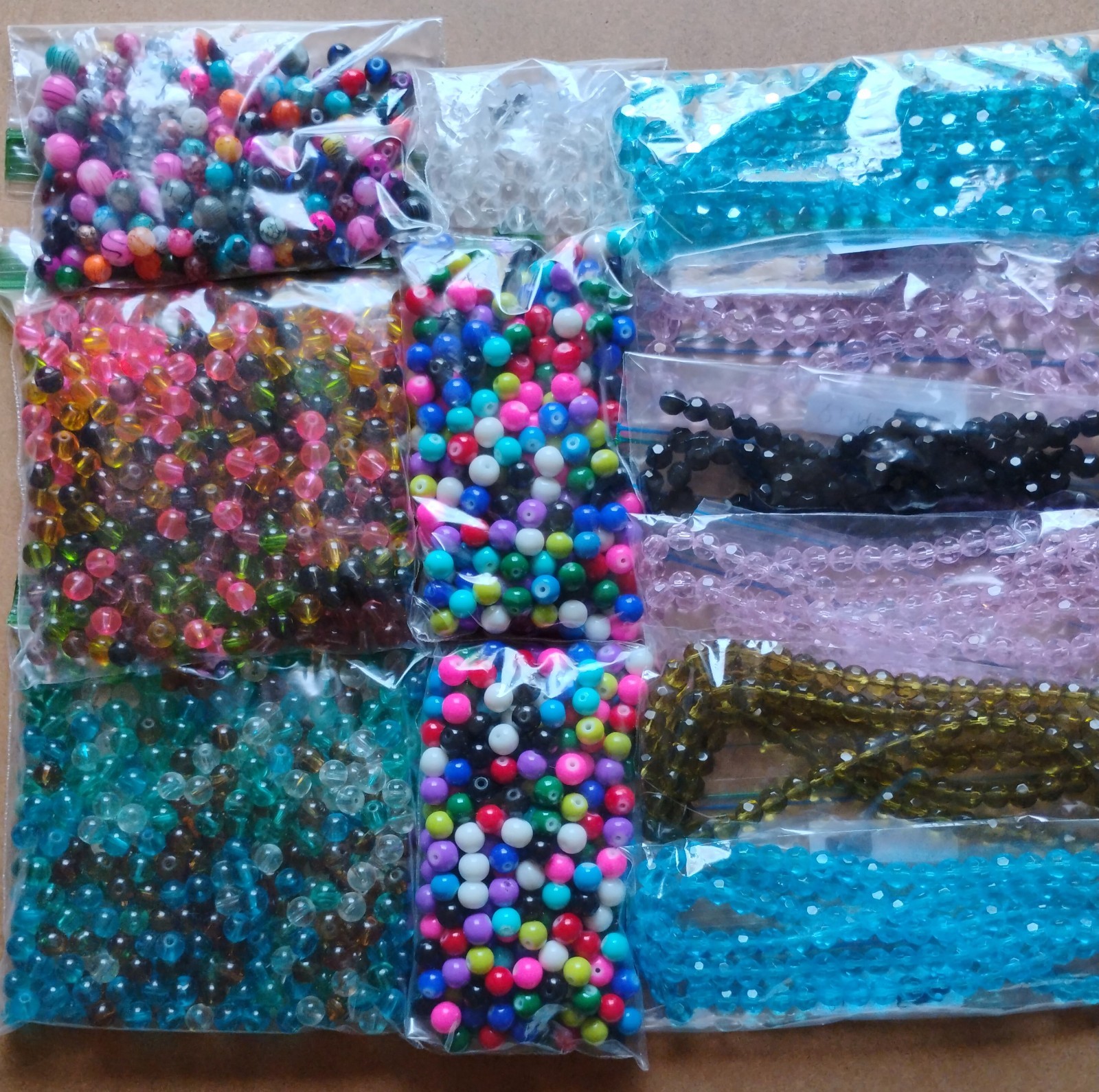 Glass beads lot bulk 5+ pounds faceted bicone teardrop 4mm 6mm 8mm 10mm 3