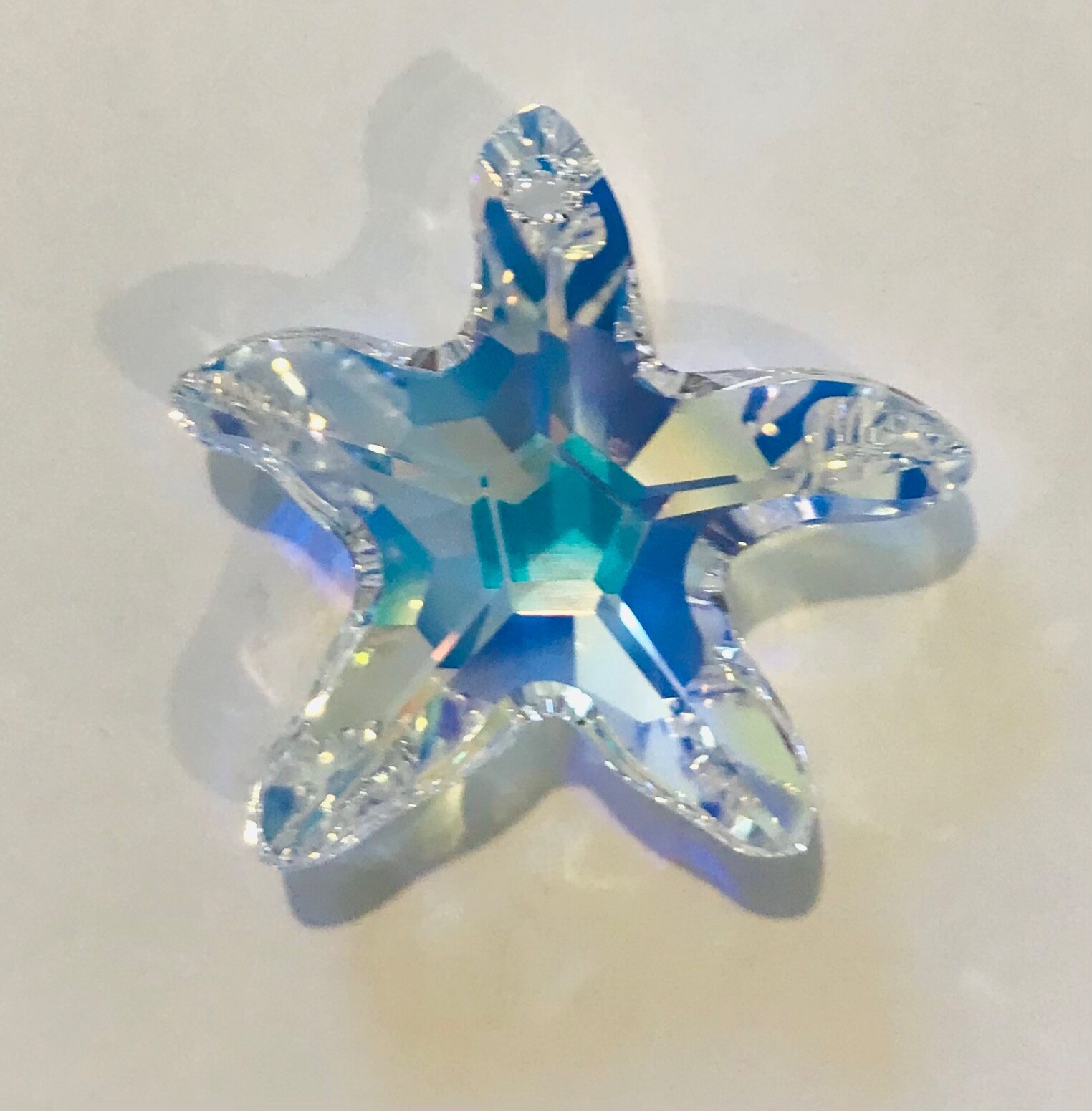 28mm Swarovski Crystal AB Starfish Crystal Prism 6721 Pendant CCI