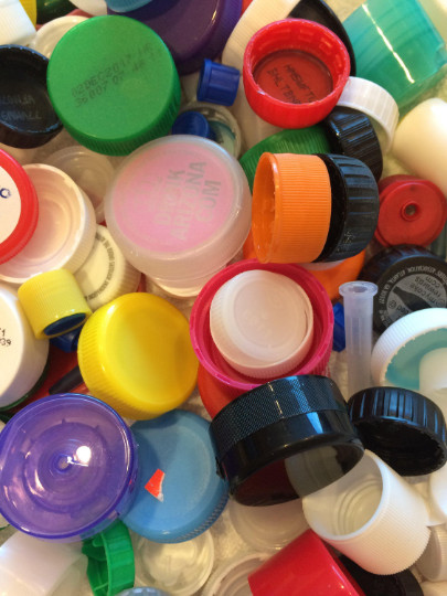100 Plastic Bottle Caps Lids Tops Craft Art Projects Mixed Color Sizes Upcycle