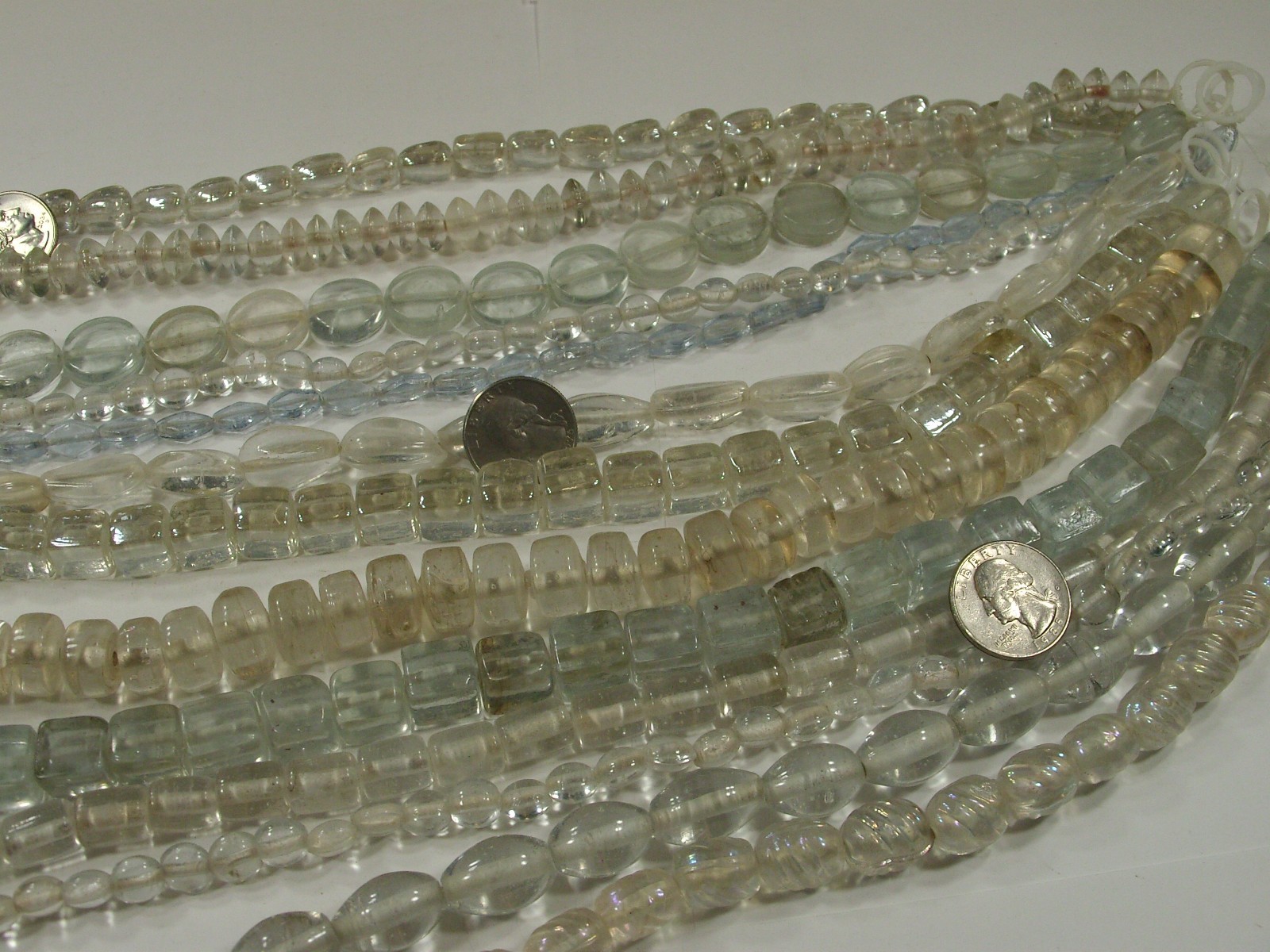 13 Strands (15″) Assorted Styles Clear India Handmade Lampwork Beads (OLV-2) ⭐