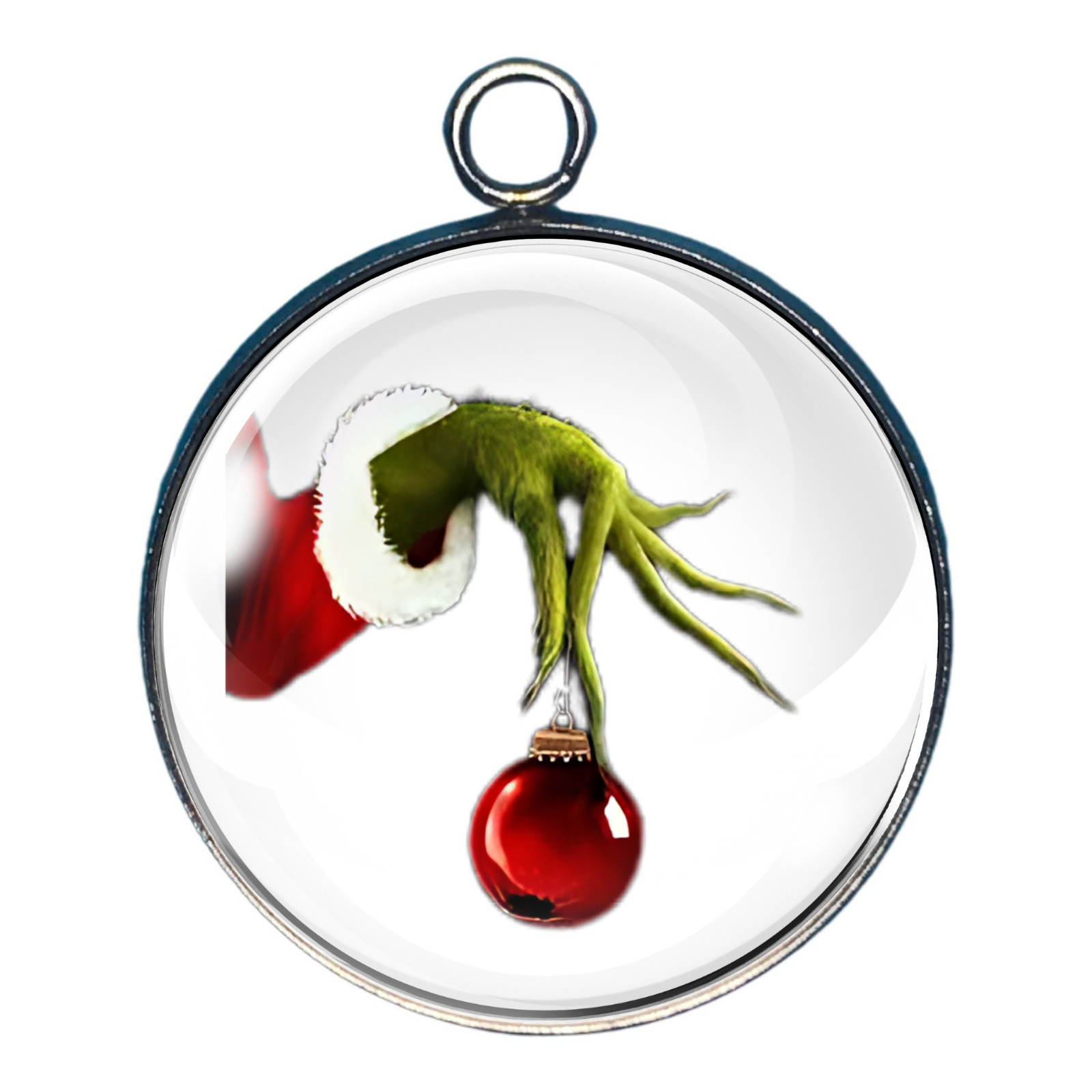 Grinch Christmas Glass Cabochon Charms, Jewelry Making Charms