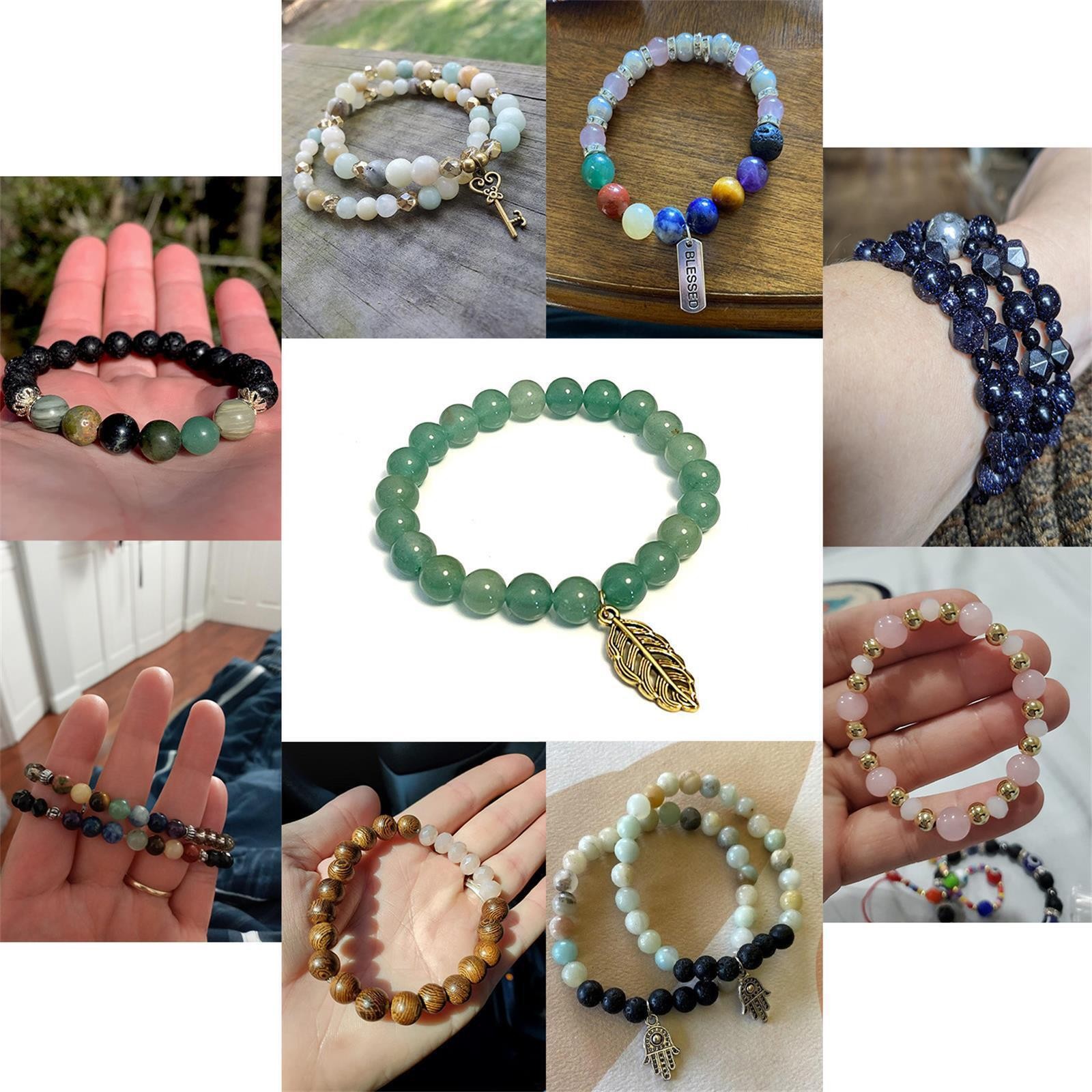Natural-Gemstone Round Spacer Loose Beads Jewelry Making 4mm 6mm 8mm 10mm 12mm