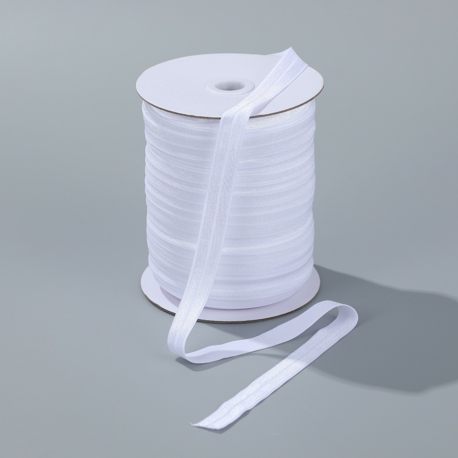 90 yards Elastic 5/8” White Fold Over FOE Headband Clothing Wholesale Roll W1/2