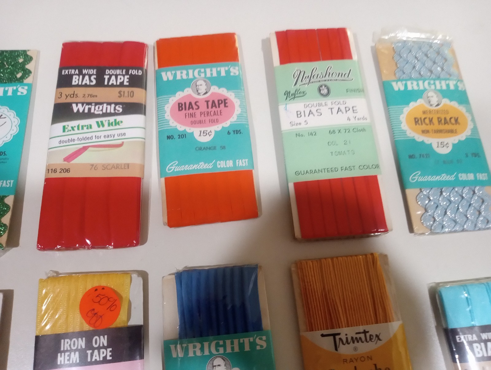 Huge lot of Double Fold Bias Tape Single Fold Rick Rack And The Like