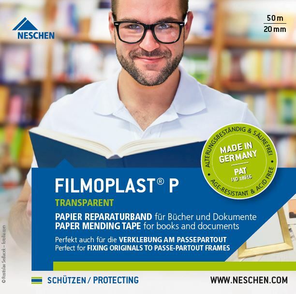 Neschen Filmoplast P Transparent Paper Archival Mending Tape, 3/4in x 165ft, …