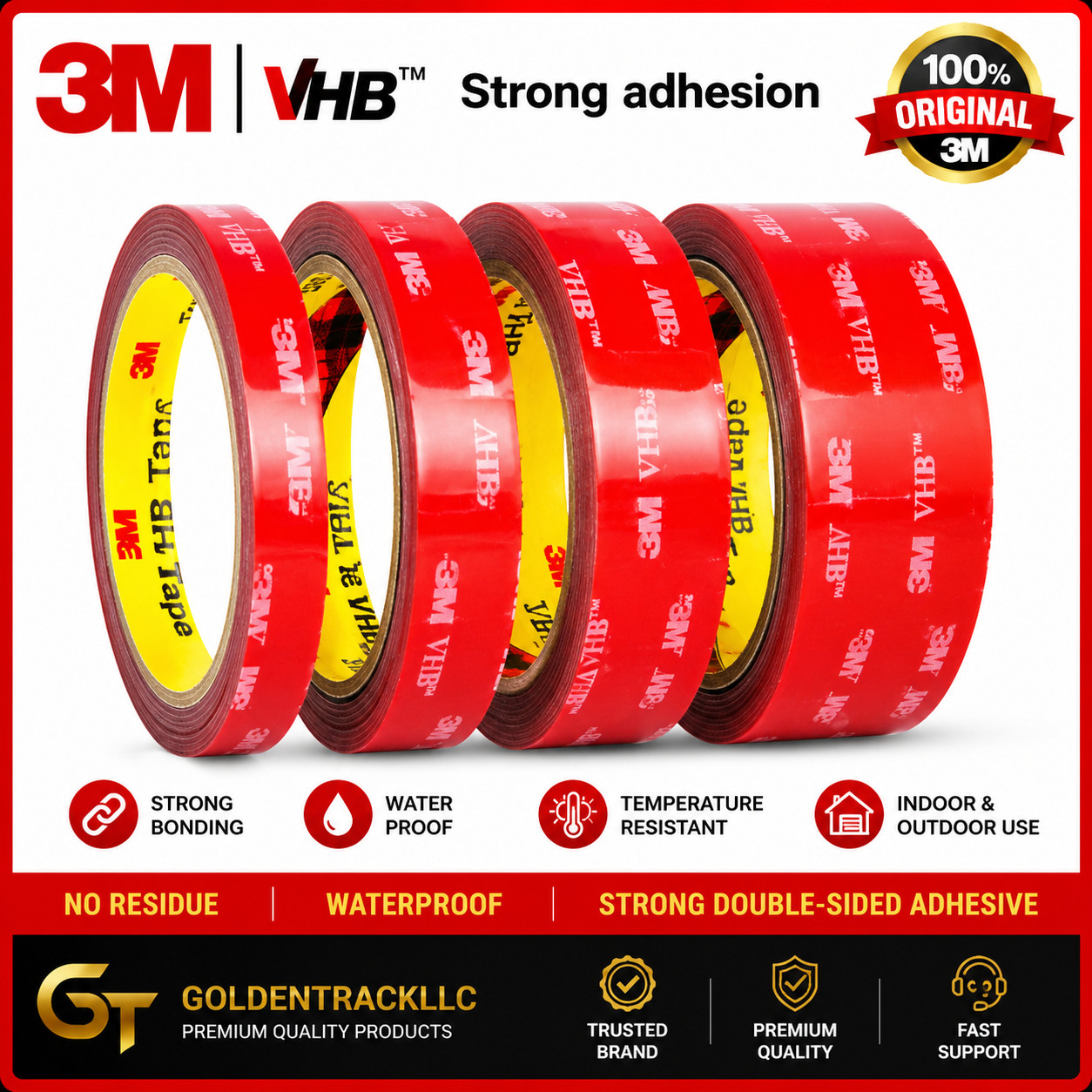 3M VHB Double Sided Tape Heavy Duty Mounting Tape for Car, Home and Office