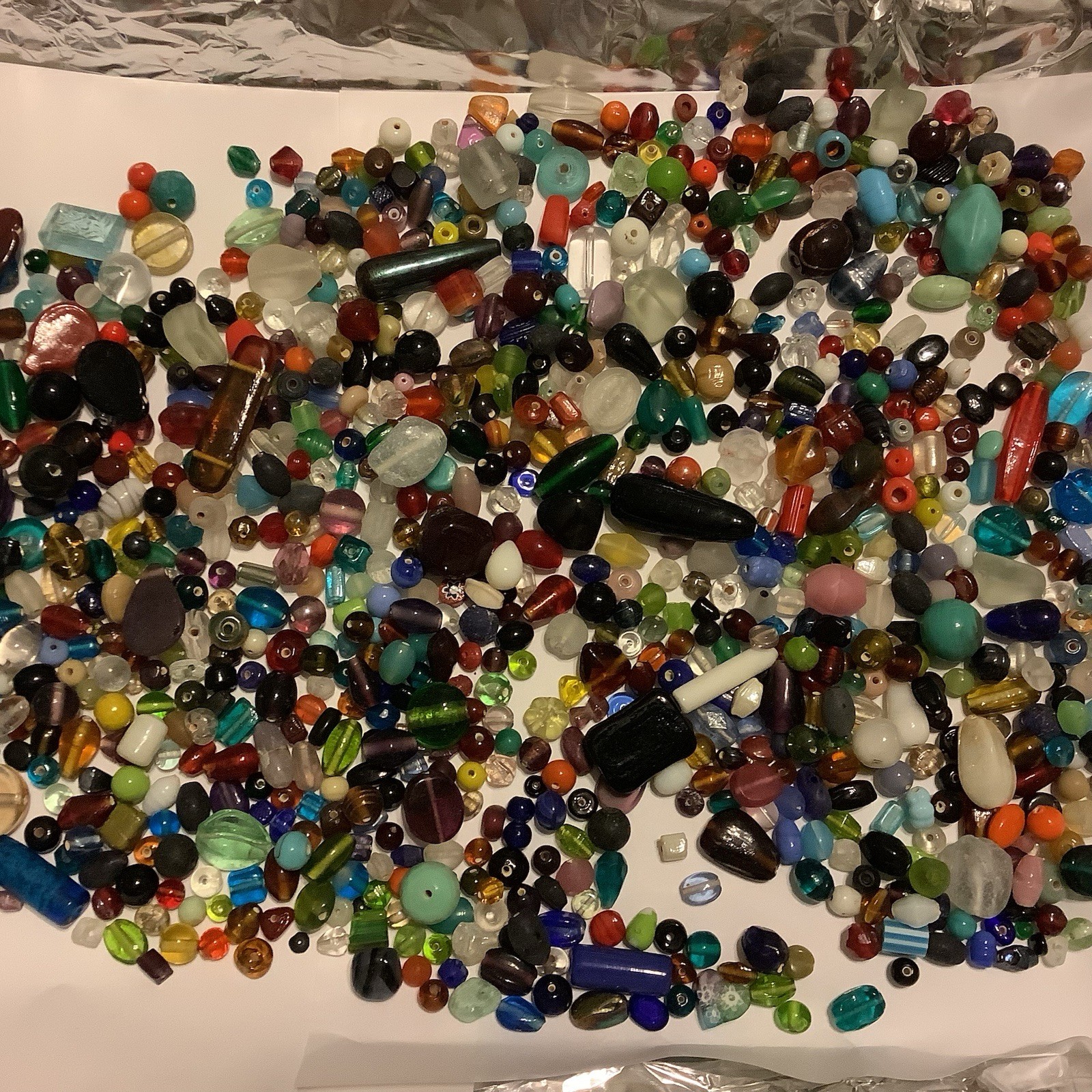 Vintage Glass Beads Mixed Assortment 2 lbs. Art Crafts And Jewelry Making