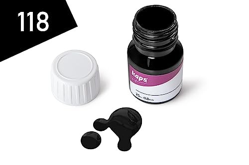 Leather Dye for Shoes and Bags with Sponge and Brush, Black, 25 ml