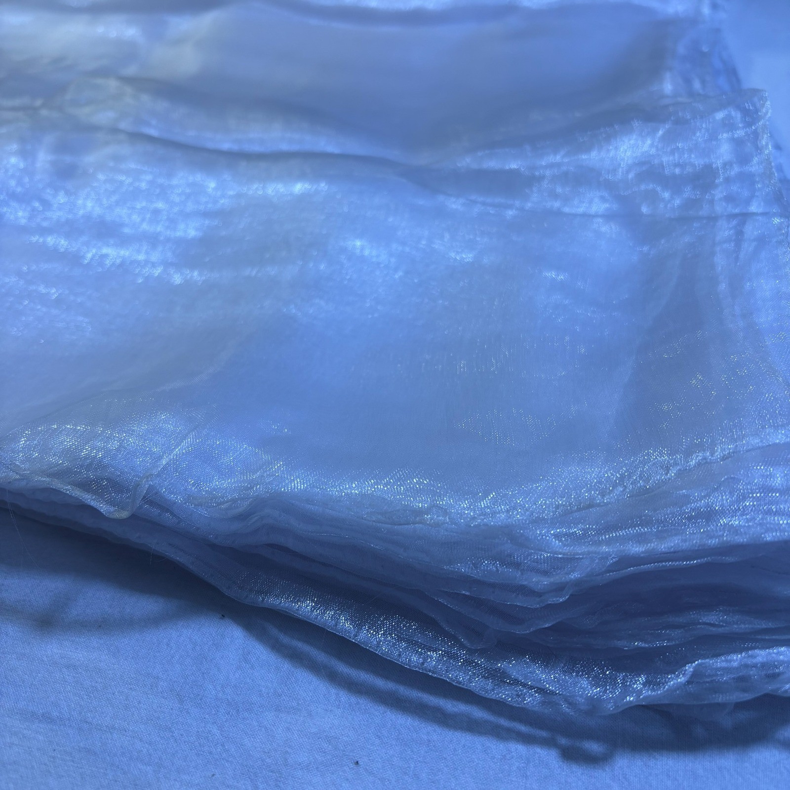 48 pk 24in x 24in White Organza Fabric Sheer Draping Material Craft Decor Scraps