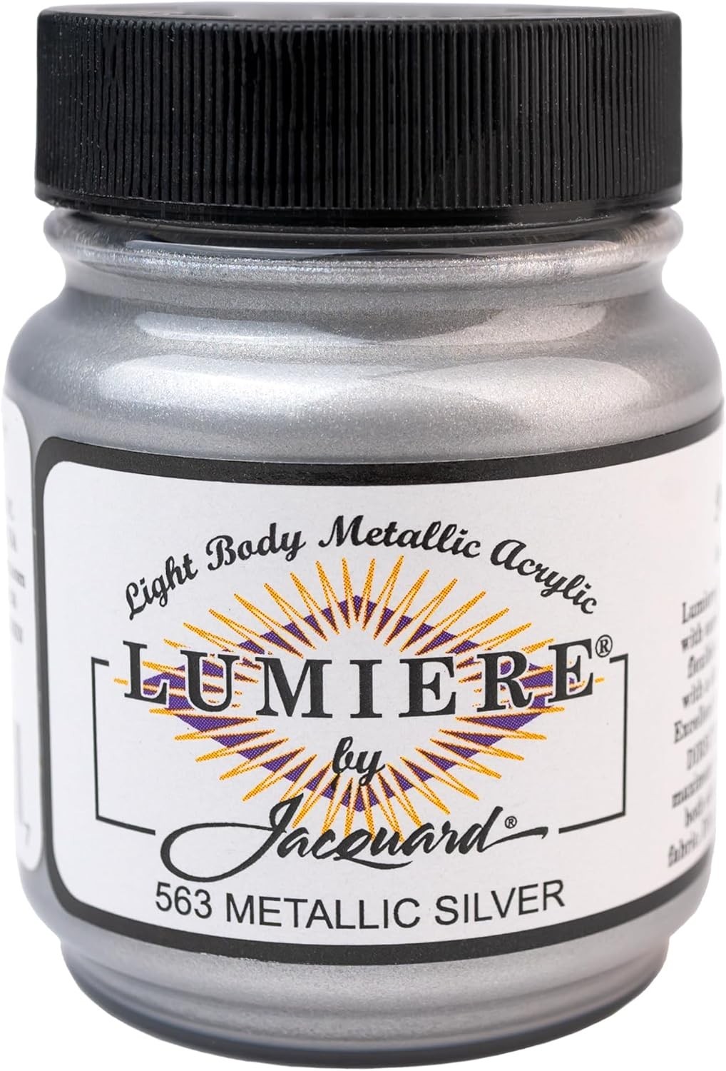 Lumiere 2.25oz Fabric Paint Metallic Silver – Metallic Paint for Fabric, Leat…
