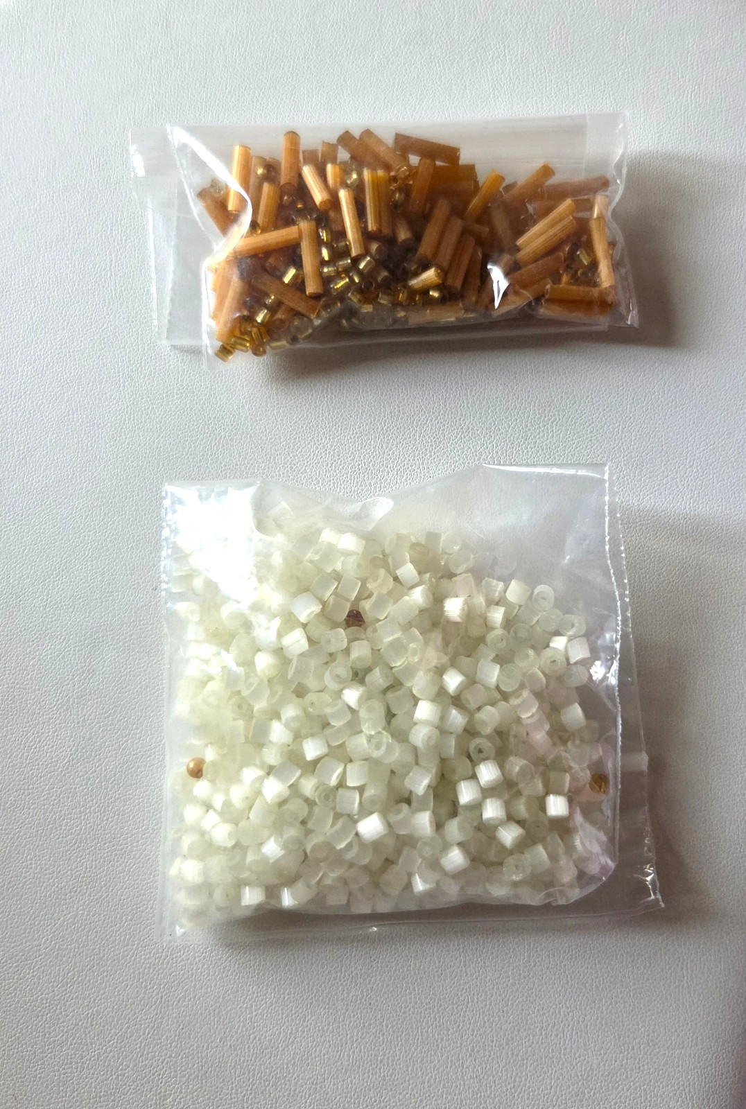 Vintage Lot of 2 Glass Seed Beads Mixed Color and Shapes