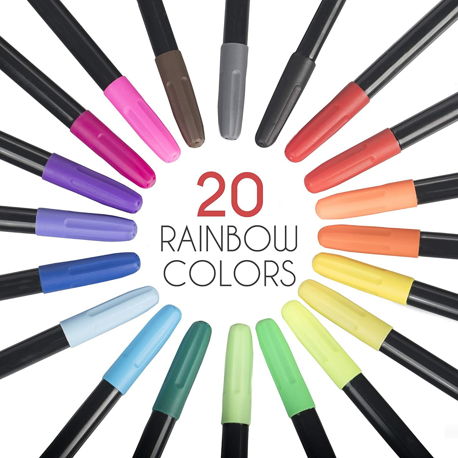 20 Permanent Fabric Markers Pens Set – Non Toxic, Indelible, Fine Point, Textile