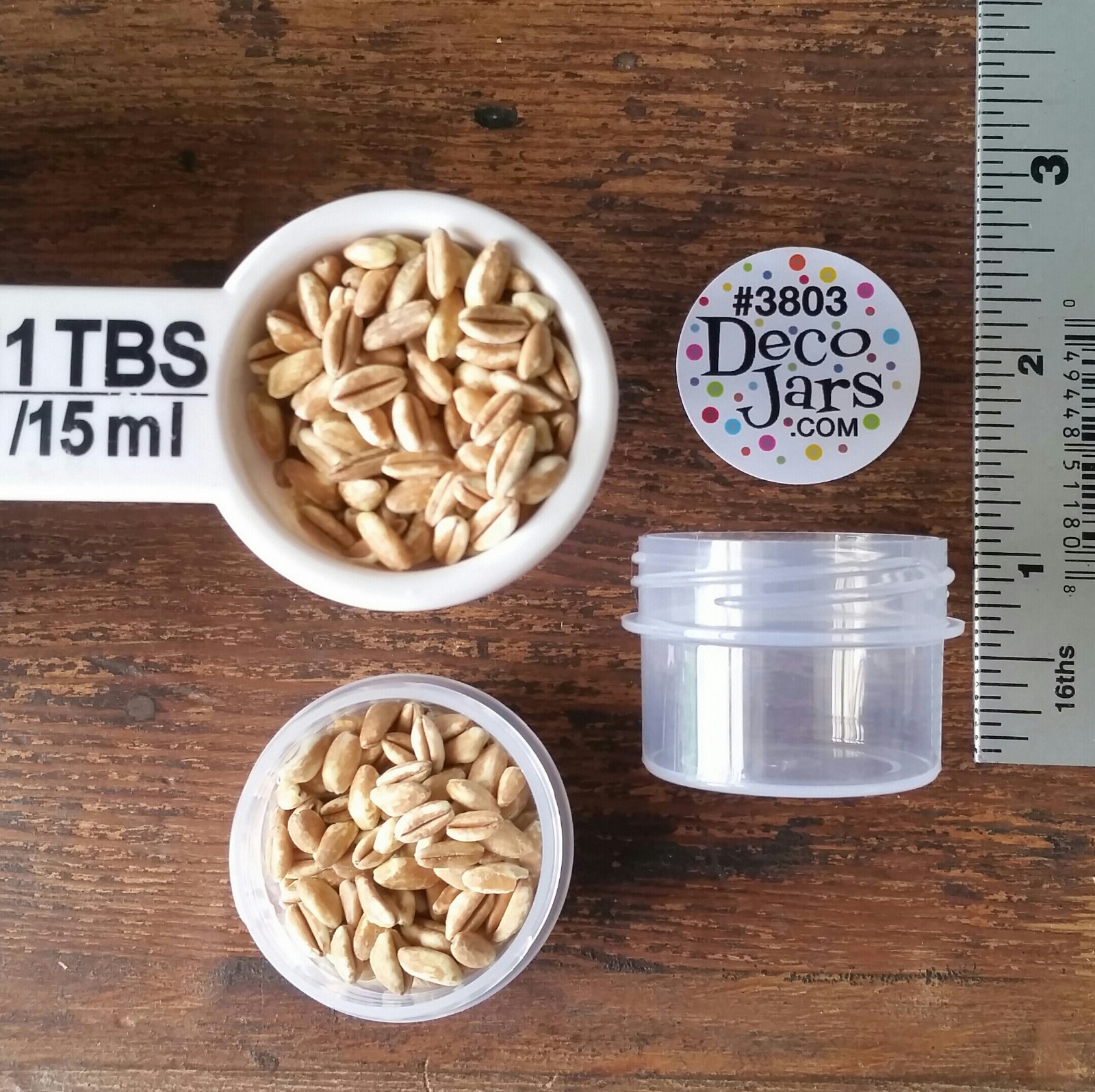 24 Clear 1/2oz Small Plastic Jars USA #3803 Screw On caps Reusable USA Made