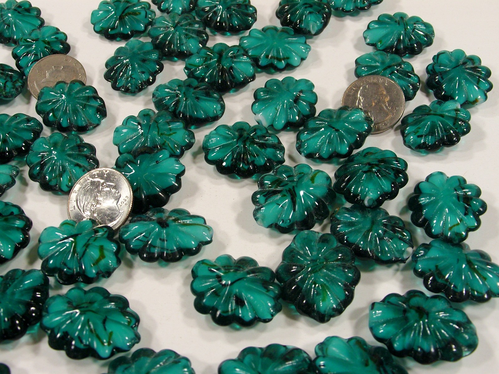 2 Pounds (10mm x 24mm x 30mm) India Handmade Lampwork Glass Beads (JAPO-2)