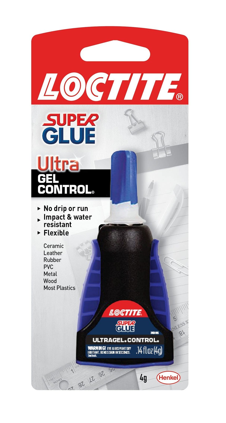 Loctite Super Glue Gel Control, 0.14 fl oz Superglue for Plastic, Wood, Metal