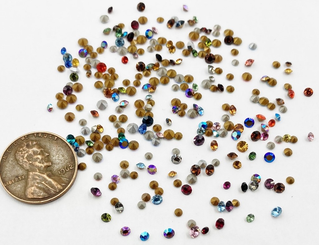 300 Vintage Swarovski Crystal 2mm. To 3mm. Tiny Rhinestones – Jewelry Repair J49