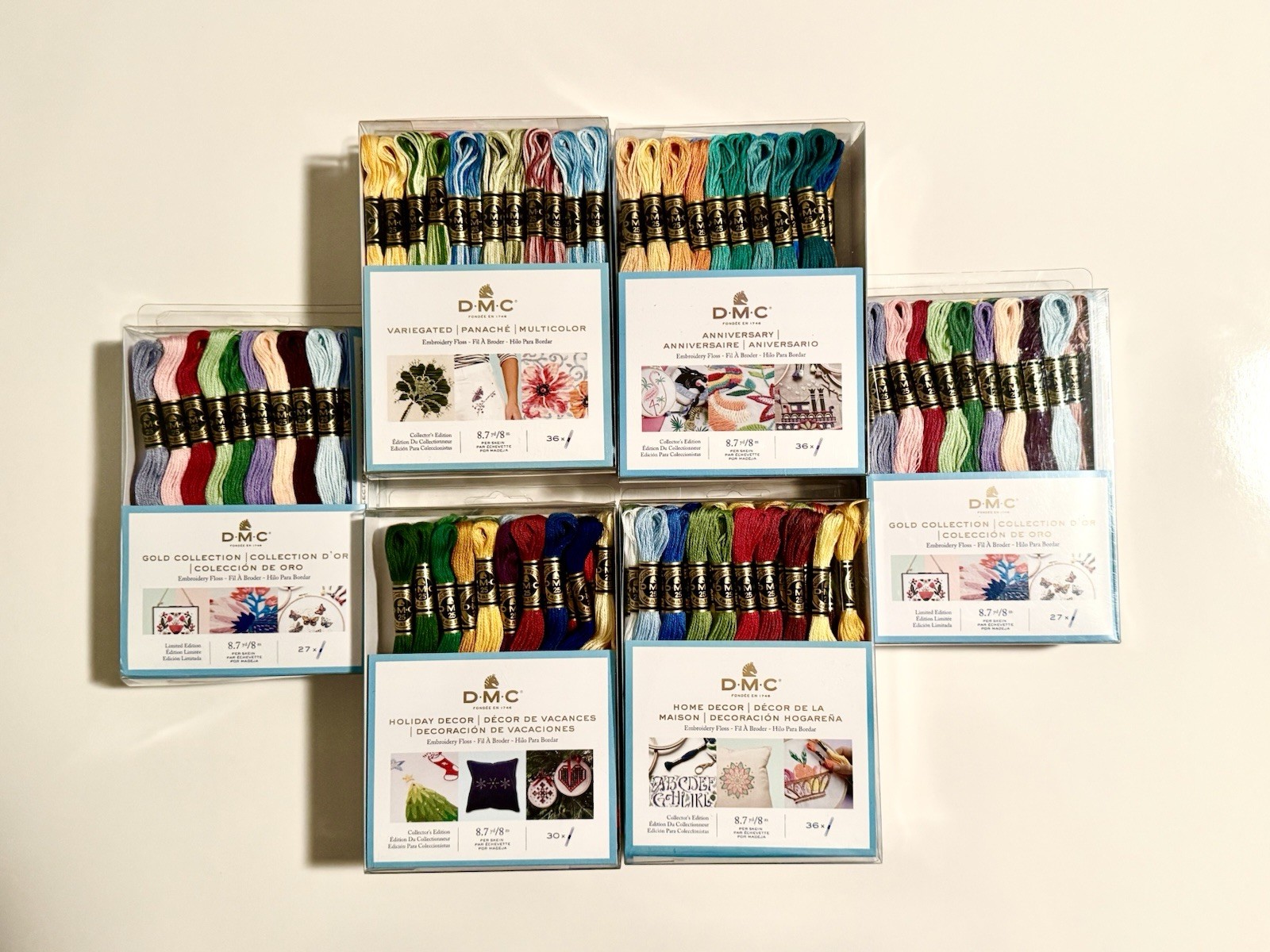 Lot of 12 Boxes DMC Skeins Assorted Colors Embroidery Floss Thread *NEW!