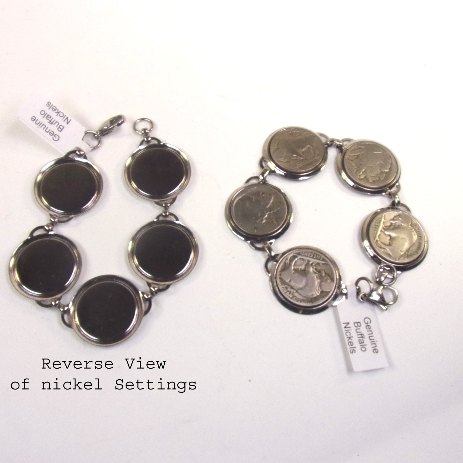 Buffalo Nickel Bracelet 5 Coin,1970s parts,New Old Stock, Available 5 sizes