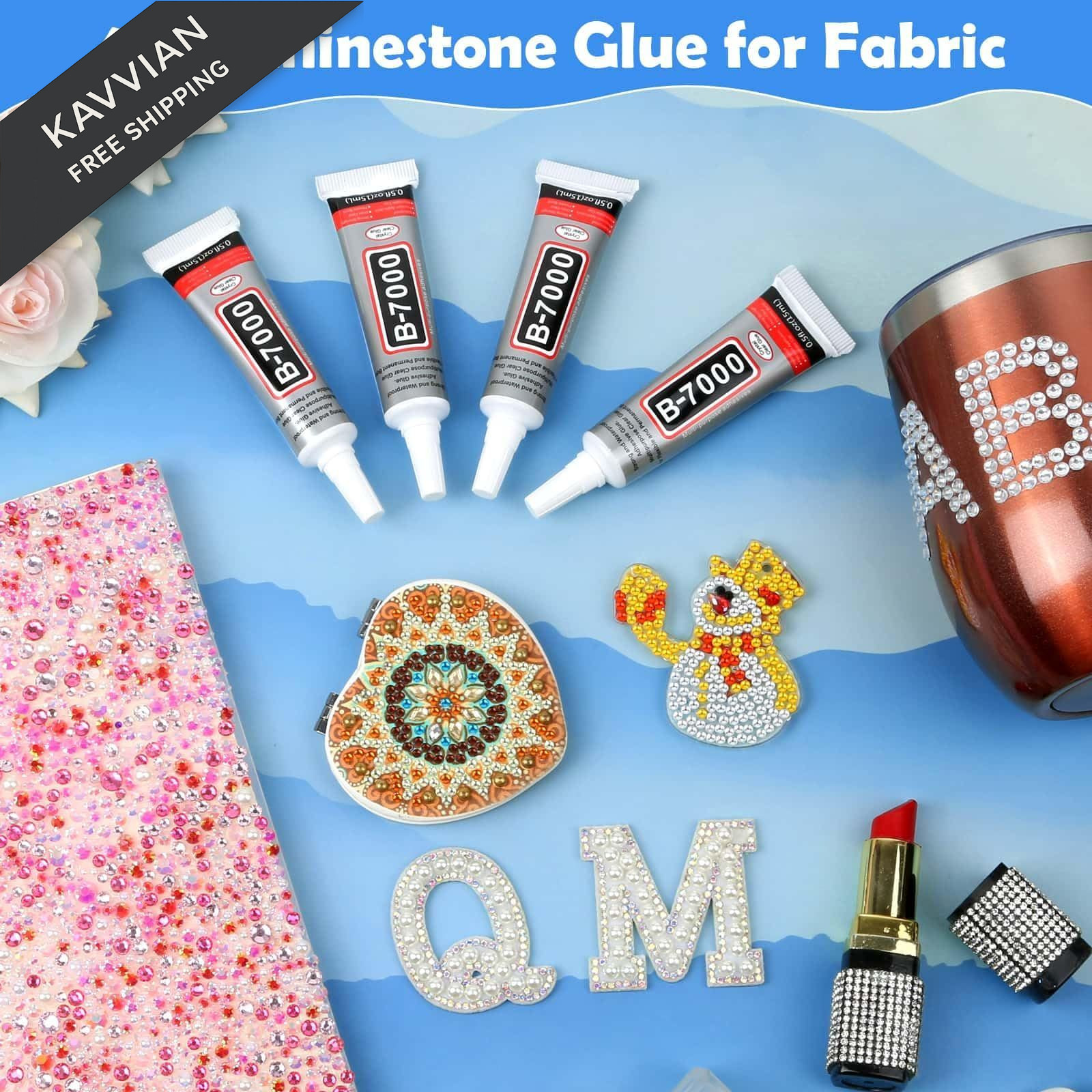 B7000 Glue Clear for Rhinestones, 0.5 fl oz (15ml), 4Pcs, 0.5fl.oz (15mL)