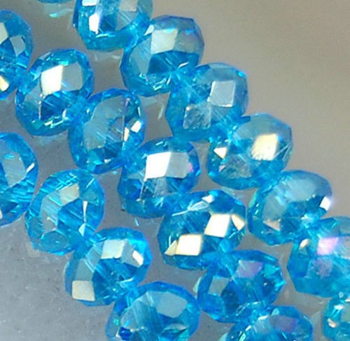 1pc Glass Crystal Beads Rondelle Jewelry Pendant Spacer Necklace Bracelet 15inch