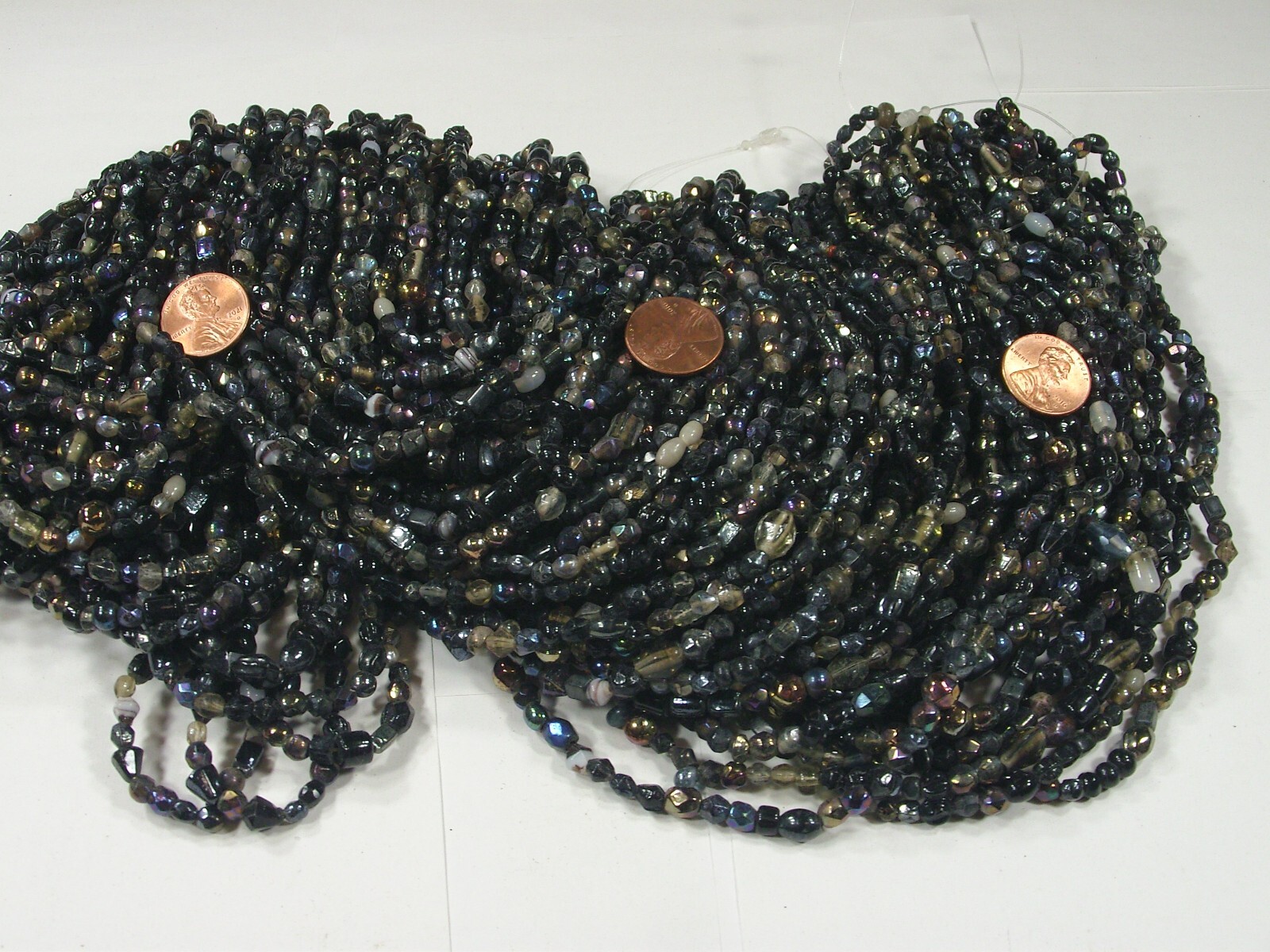 2 Pounds Black Color India Handmade Glass Spacer Beads Bulk Lot (QKP-6) ⭐