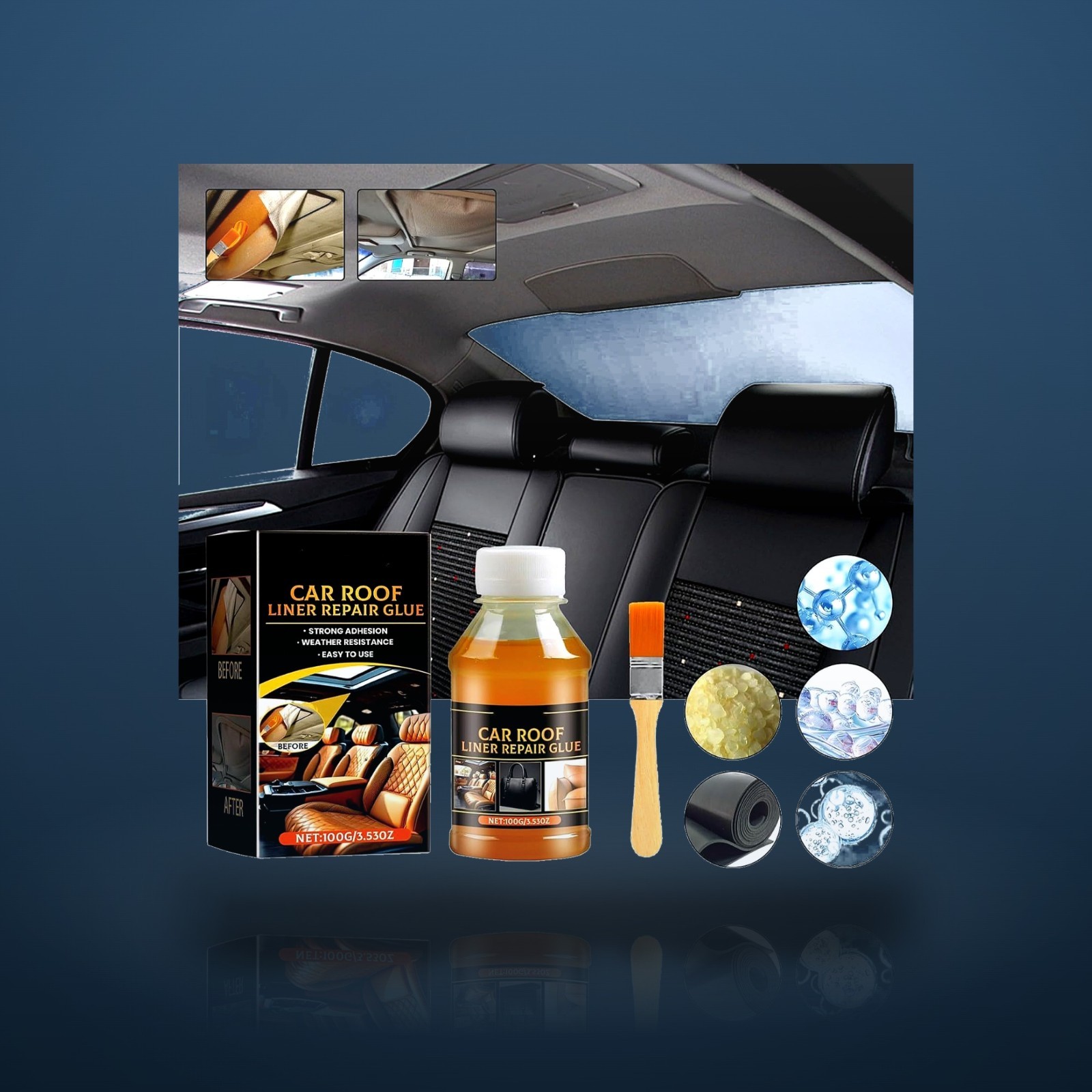 Car Headliner Adhesive, Upholstery Glue for Cars, High Viscosity, Yellow, Wat…