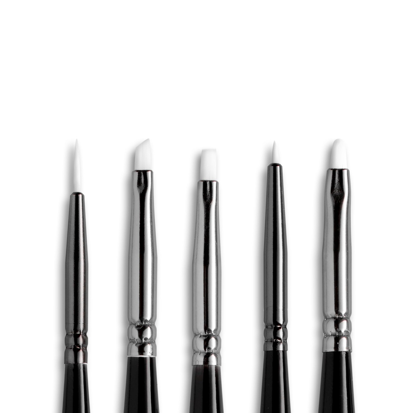 Angelus Micro Detail Paint Brush Set of 5 Synthetic Fibers, Small, Black