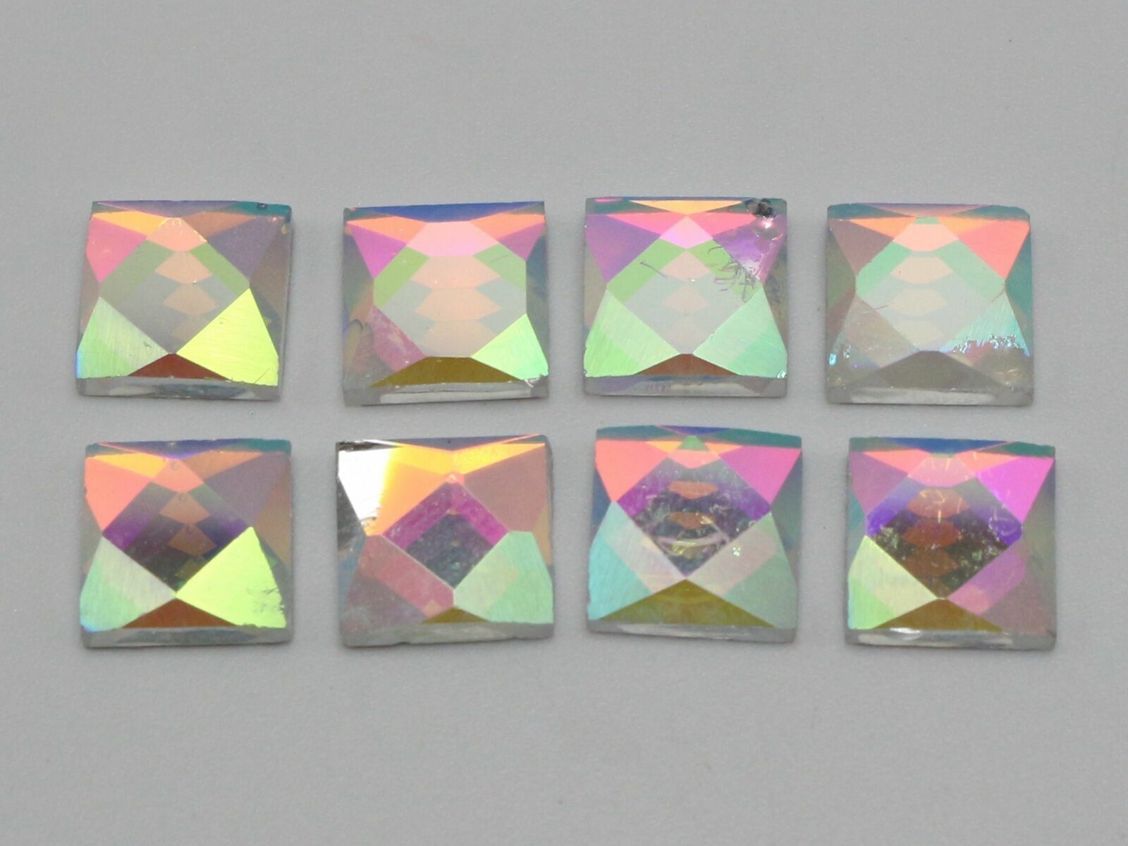 100 Faceted Square Flatback Glass Crystal Rhinestone Gems 10X10mm Color Choice