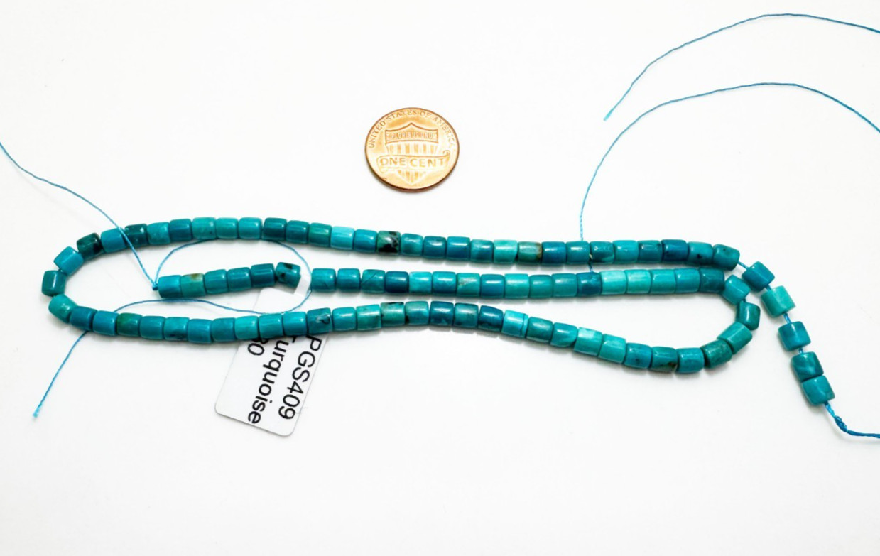 Genuine AAA Blue Natural Kingman Turquoise Heishi Gemstone Beads 4mm PGS409