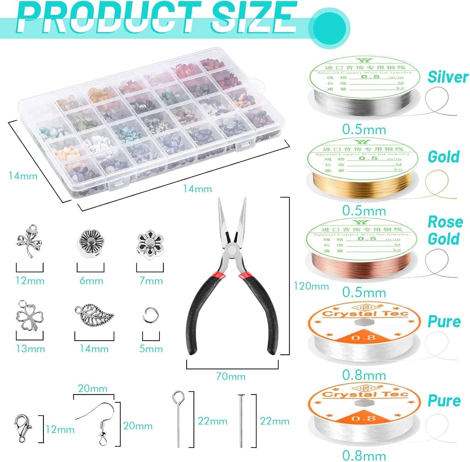 Ultimate 1660Pcs Crystal Bead Jewelry Kit with 28 Assorted Colors for Adults