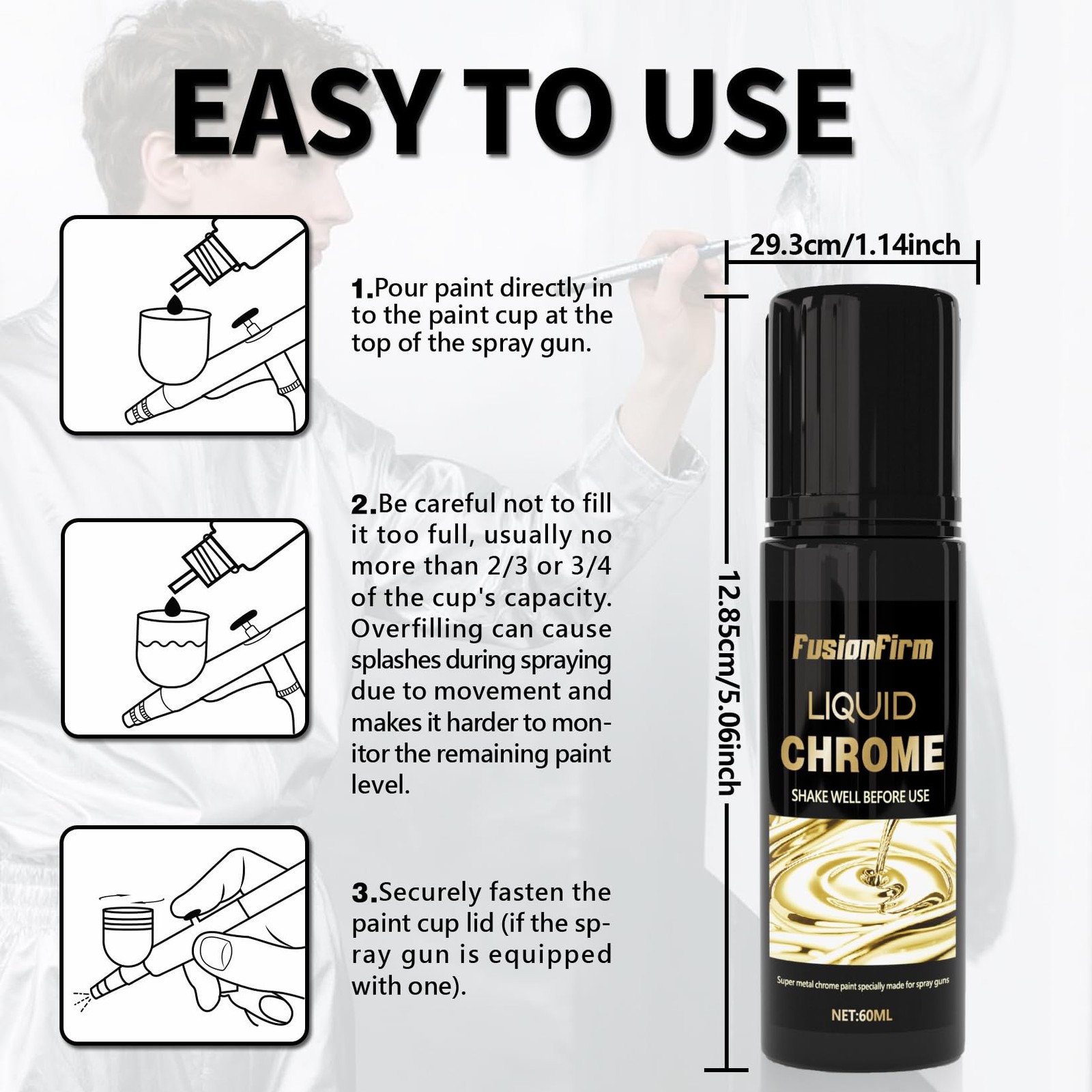 Liquid Gold Leaf Paint Kit – Alcohol-Based, Quick Dry, Ultra Shiny Metallic Gild